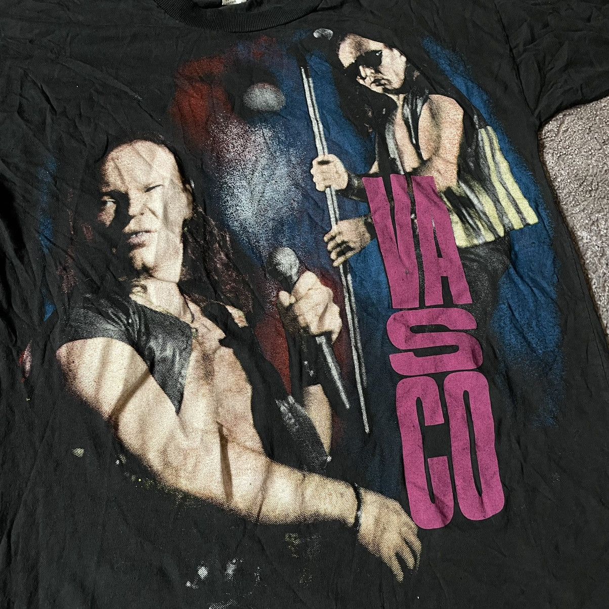 Vintage Vintage 90s Y2K Graphic Tee Dark Grunge Streetwear Worn In M Size US M / EU 48-50 / 2 - 6 Thumbnail