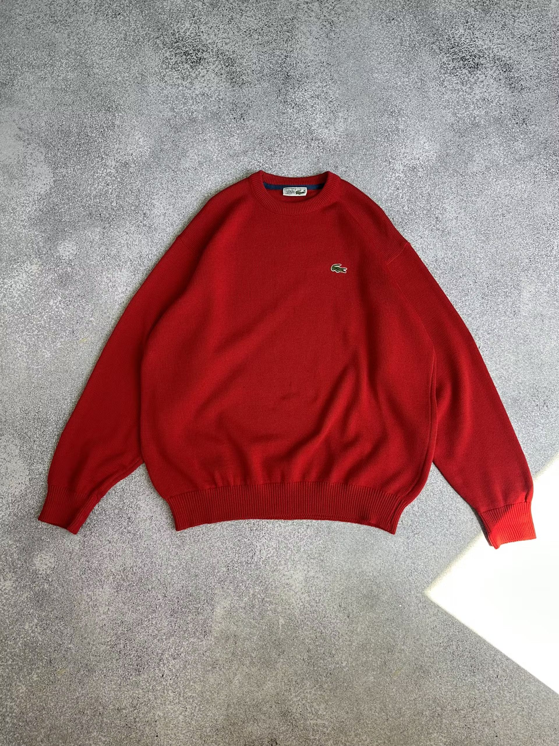 Vintage Lacoste Chemise Knitted Red Sweater