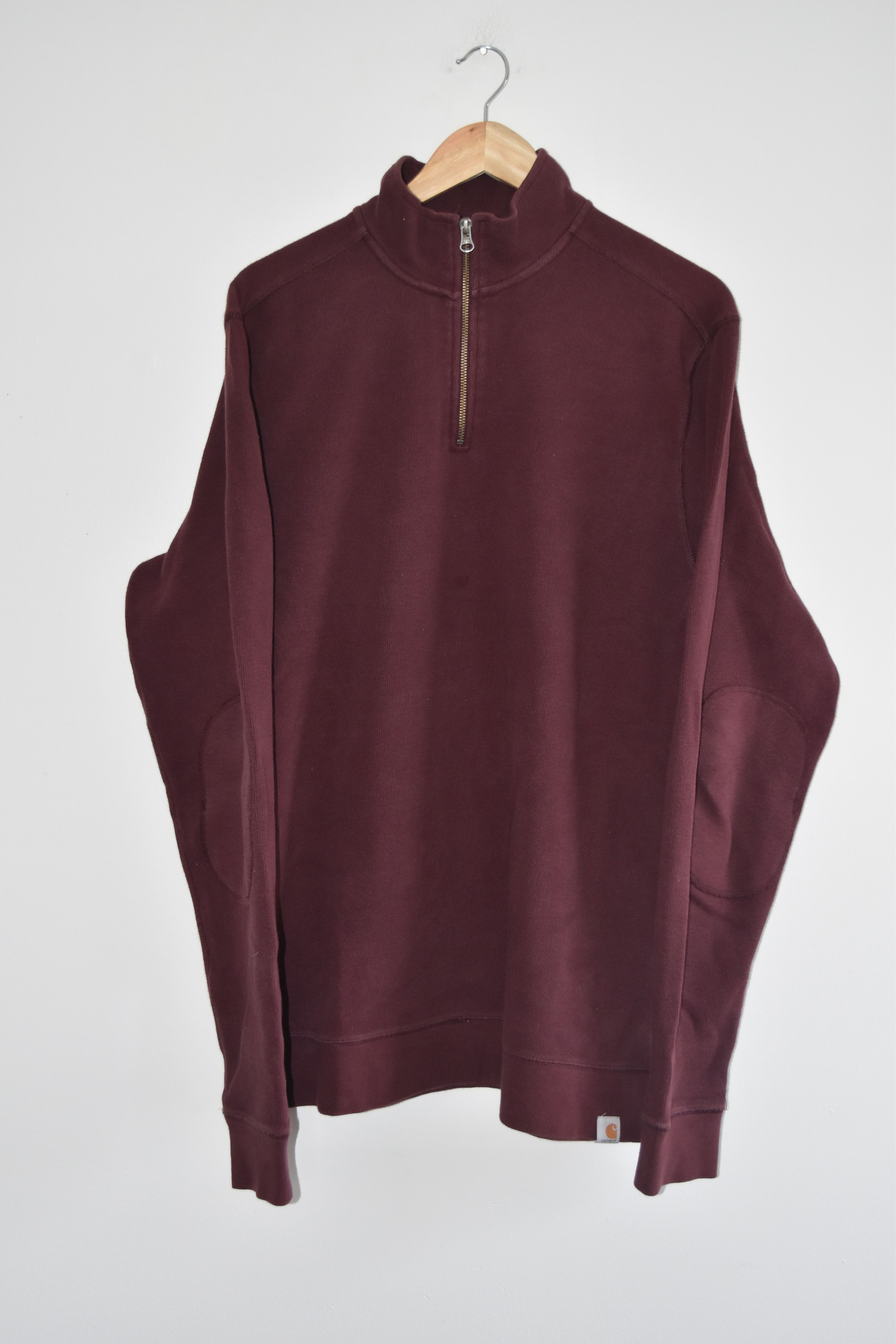 Carhartt Carhartt Maroon Quarter Zipped Sweatshirt Size US L / EU 52-54 / 3 - 1 Thumbnail