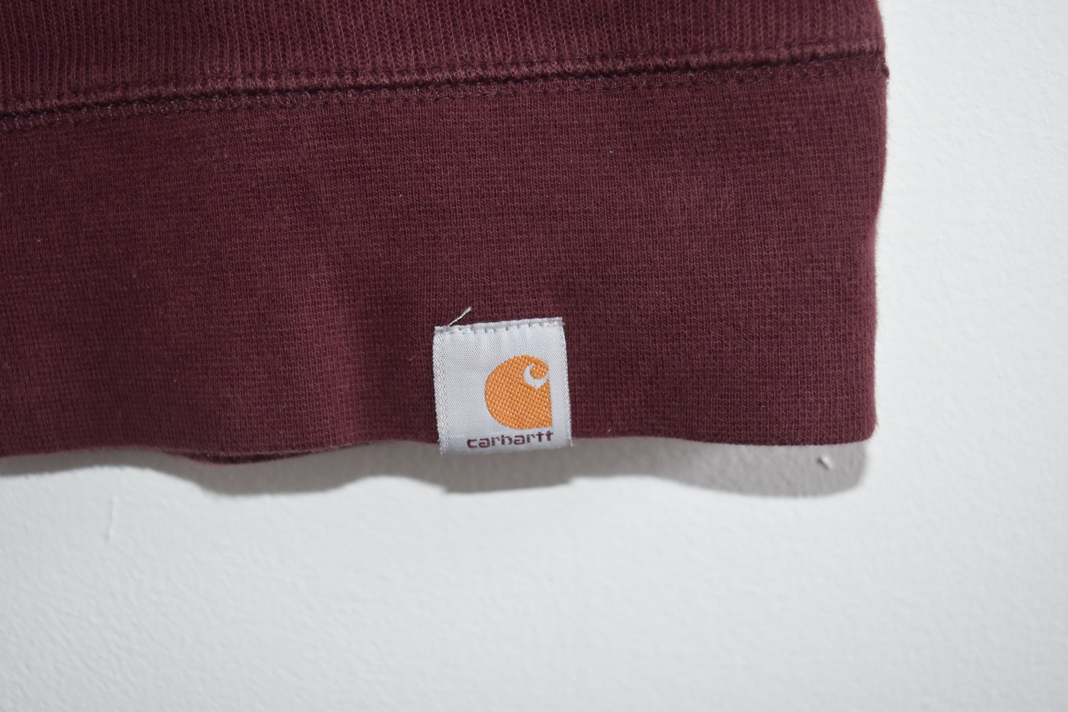 Carhartt Carhartt Maroon Quarter Zipped Sweatshirt Size US L / EU 52-54 / 3 - 3 Thumbnail