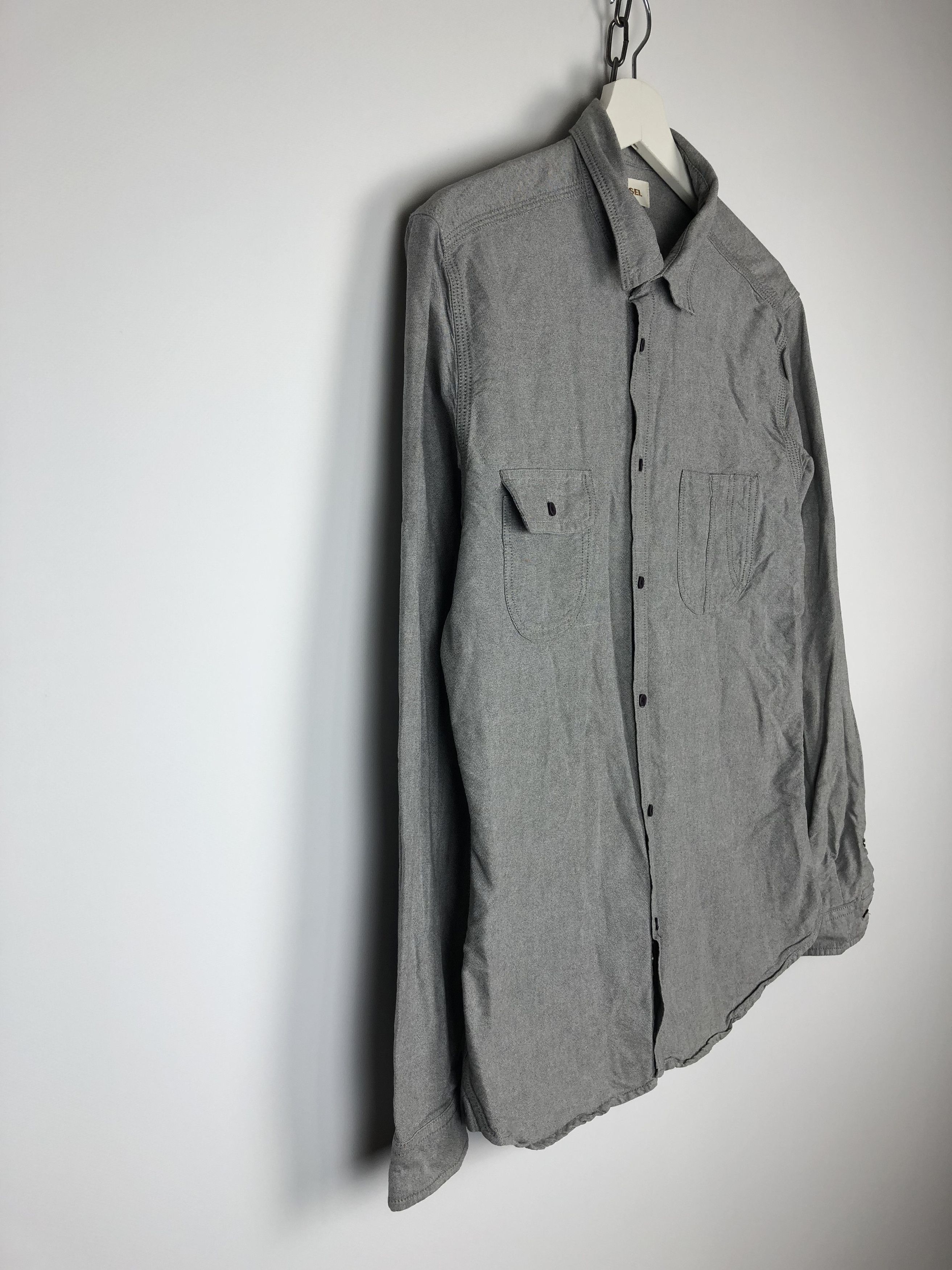 Diesel DIESEL SHIRT BUTTON DOWN GRAY SIZE L Size US L / EU 52-54 / 3 - 3 Thumbnail