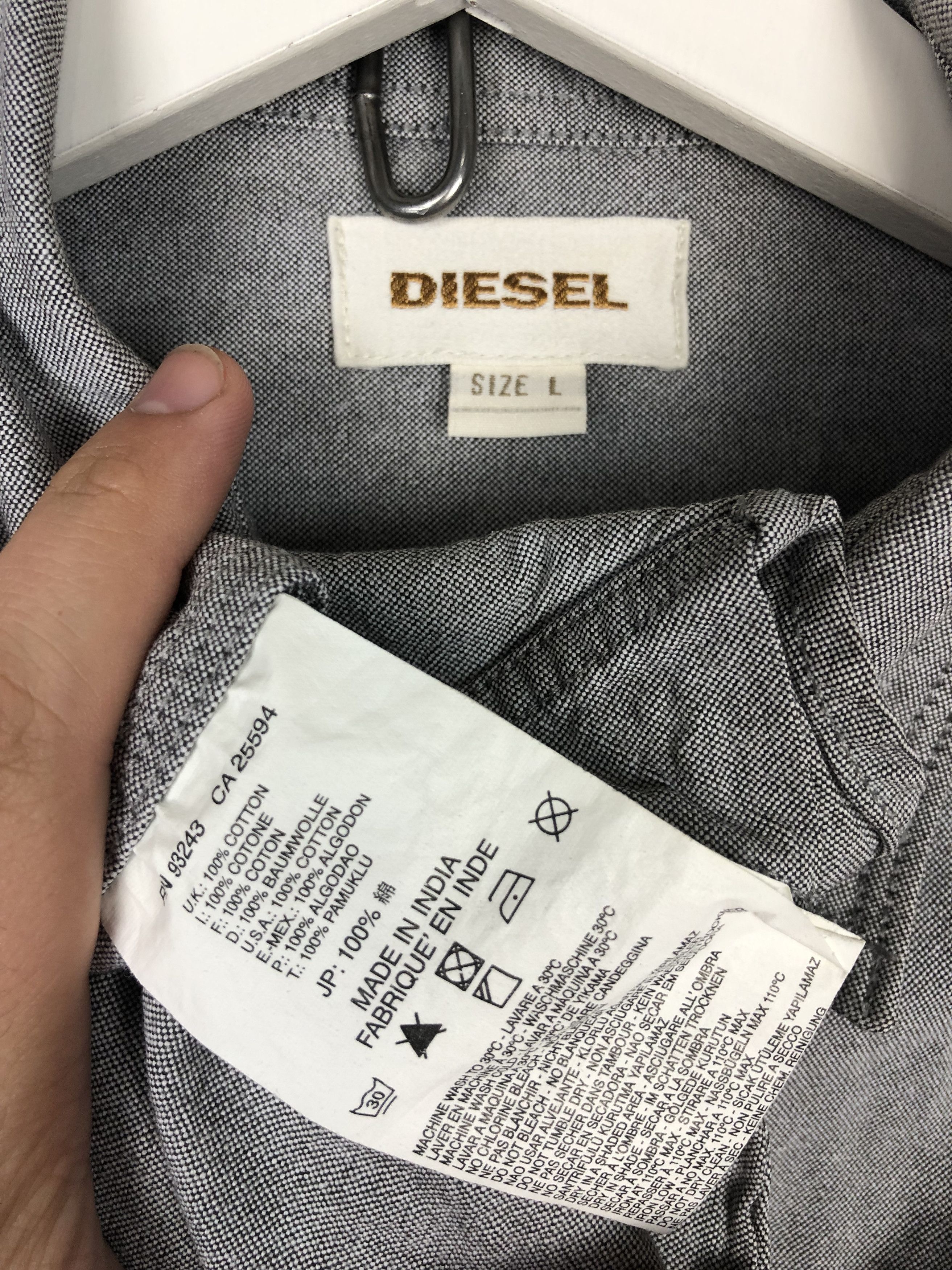 Diesel DIESEL SHIRT BUTTON DOWN GRAY SIZE L Size US L / EU 52-54 / 3 - 7 Thumbnail
