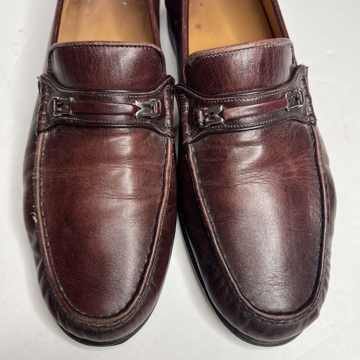 Bruno Magli Bruno Magli Genoa Horsebit M Logo Loafer • Burgundy Leather Size US 9.5 / EU 42-43 - 1 Thumbnail