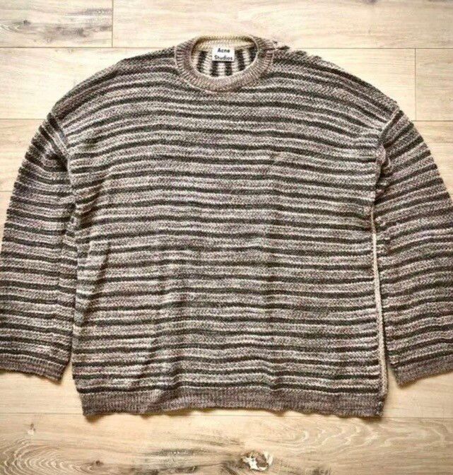 Pre-owned Acne Studios Brown Striped Knit Sweater