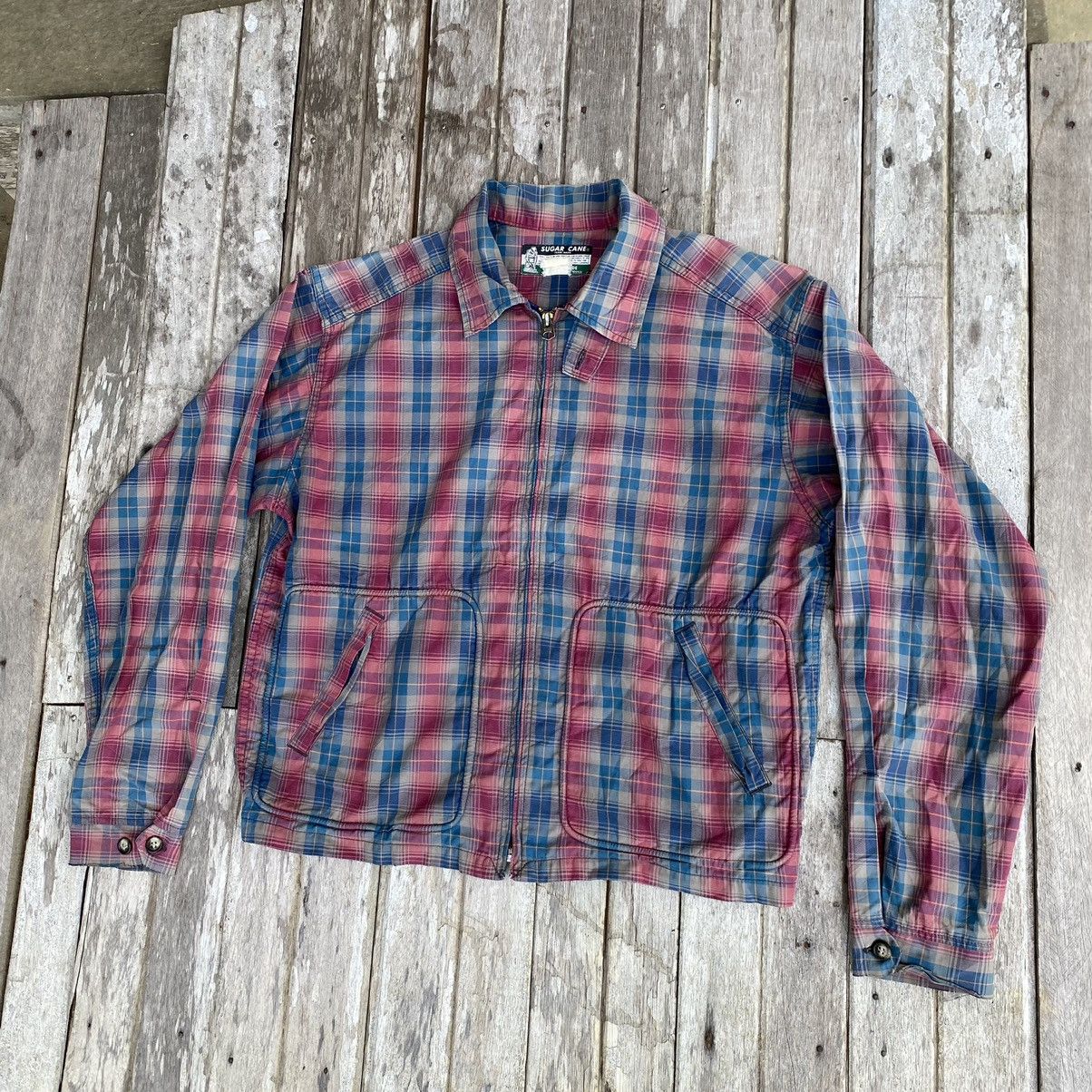 Sugar Cane Thrashed Faded Vintage Sugar Cane Zipper Jacket ERD GRUNGE Size US M / EU 48-50 / 2 - 1 Thumbnail