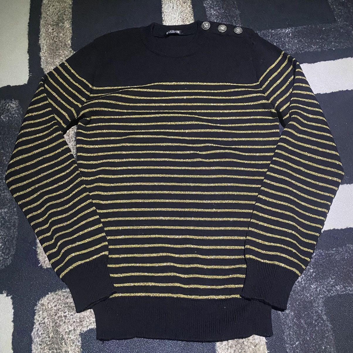 Balmain gold striped Size US M / EU 48-50 / 2 - 1 Thumbnail