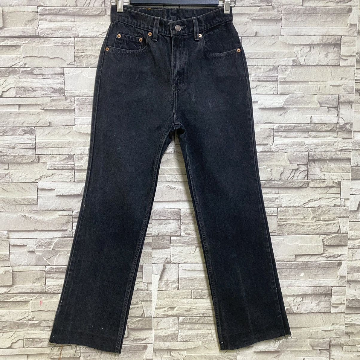 Levi's Vintage 90s Levis 517 Super Black Boot Cut Jeans Size 27" / US 4 / IT 40 - 3 Thumbnail
