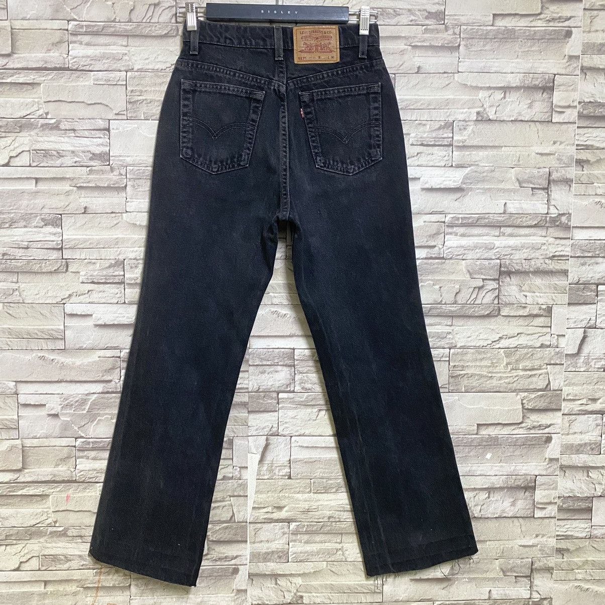 Levi's Vintage 90s Levis 517 Super Black Boot Cut Jeans Size 27" / US 4 / IT 40 - 10 Thumbnail