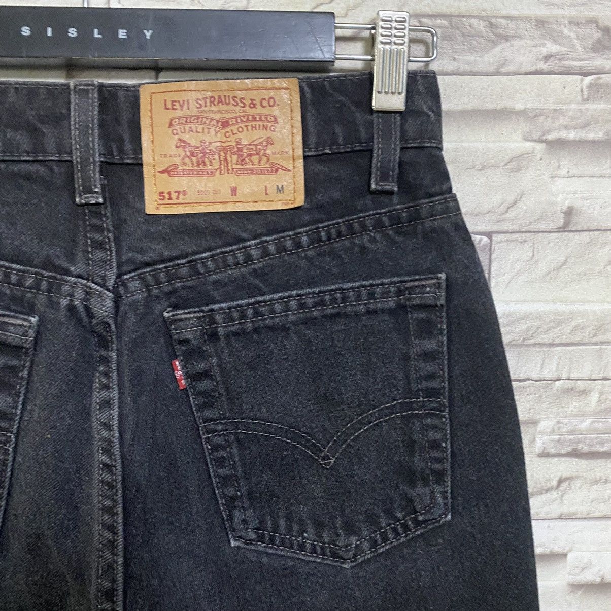 Levi's Vintage 90s Levis 517 Super Black Boot Cut Jeans Size 27" / US 4 / IT 40 - 13 Thumbnail