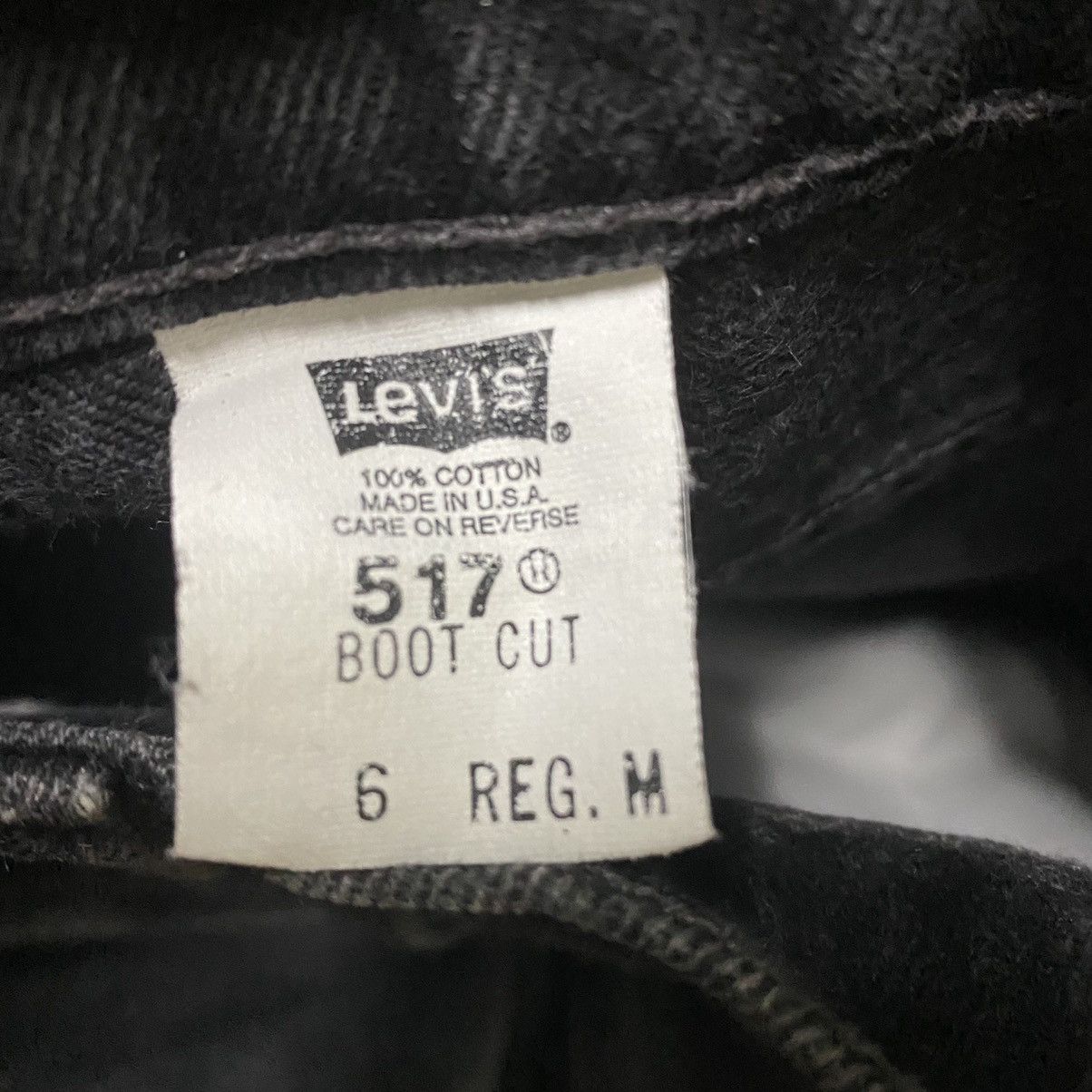 Levi's Vintage 90s Levis 517 Super Black Boot Cut Jeans Size 27" / US 4 / IT 40 - 16 Thumbnail