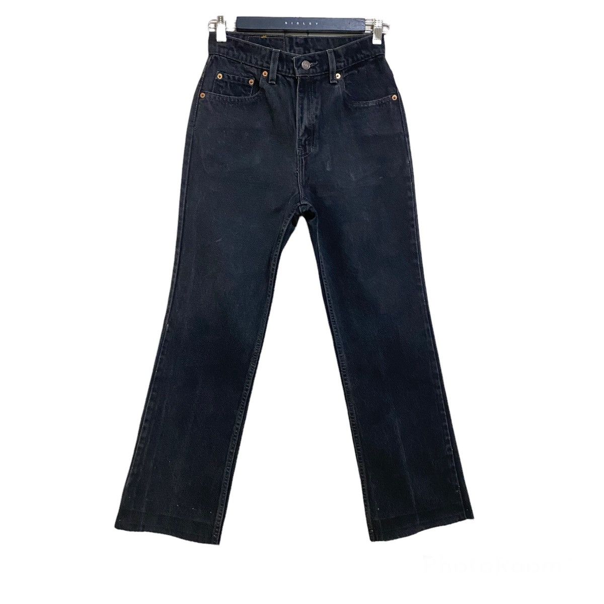 Levi's Vintage 90s Levis 517 Super Black Boot Cut Jeans Size 27" / US 4 / IT 40 - 2 Thumbnail