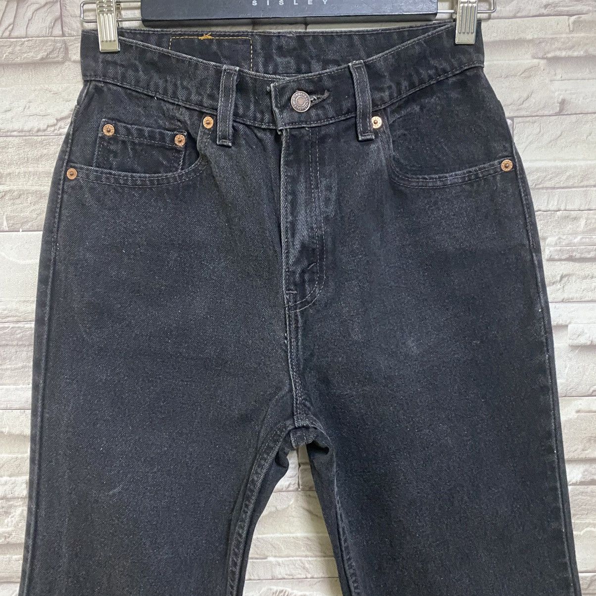 Levi's Vintage 90s Levis 517 Super Black Boot Cut Jeans Size 27" / US 4 / IT 40 - 4 Thumbnail