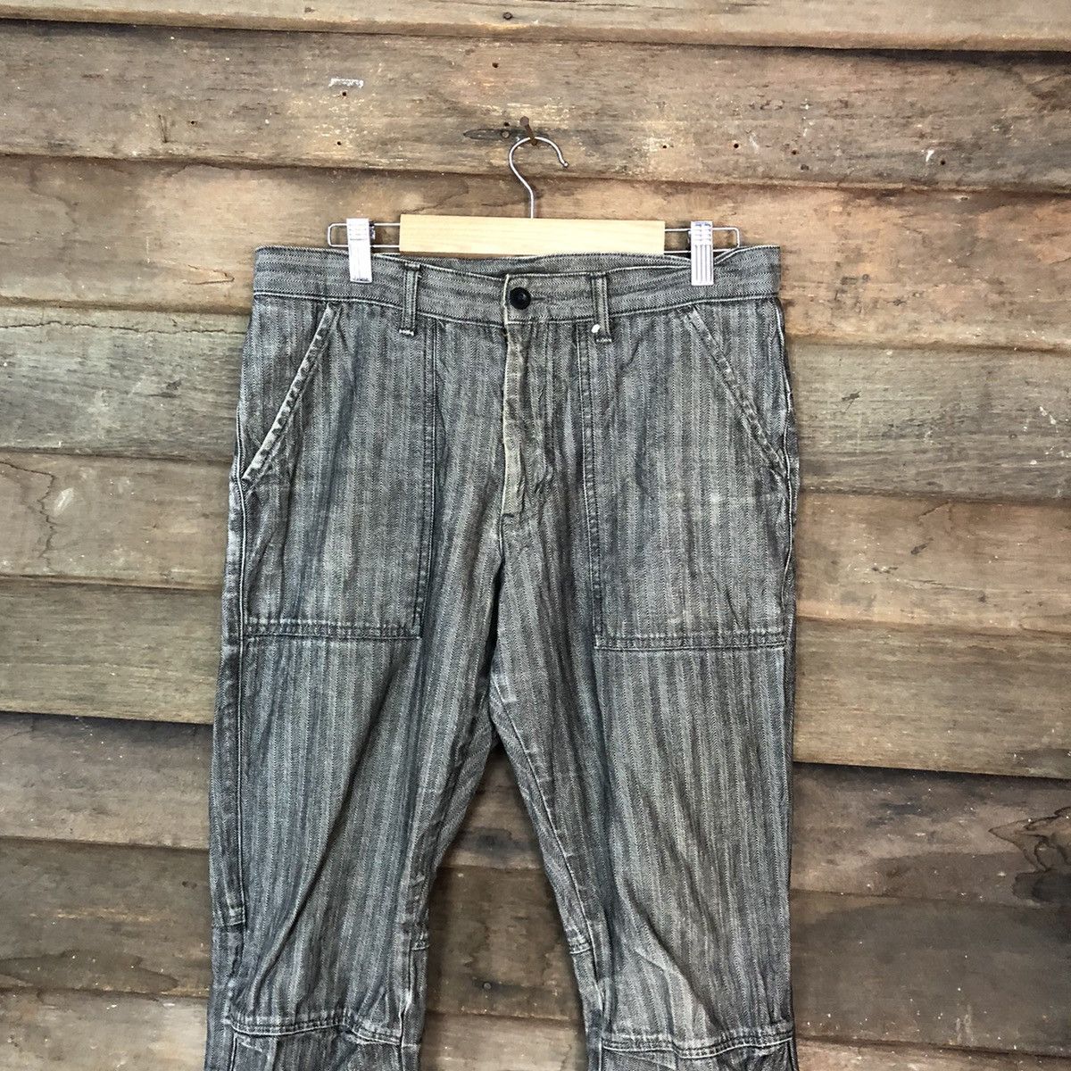 Japanese Brand × OVER THE STRiPES Blue Way company japan multipocket Grey Cargo Pants #6919 Size US 32 / EU 48 - 2 Thumbnail
