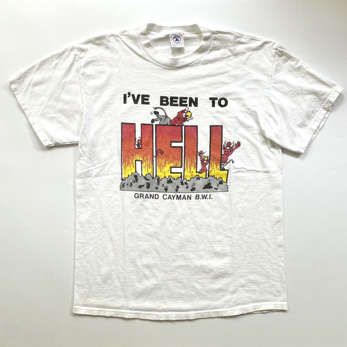 Vintage Hell Devil Grand Cayman Island Graphic T-Shirt