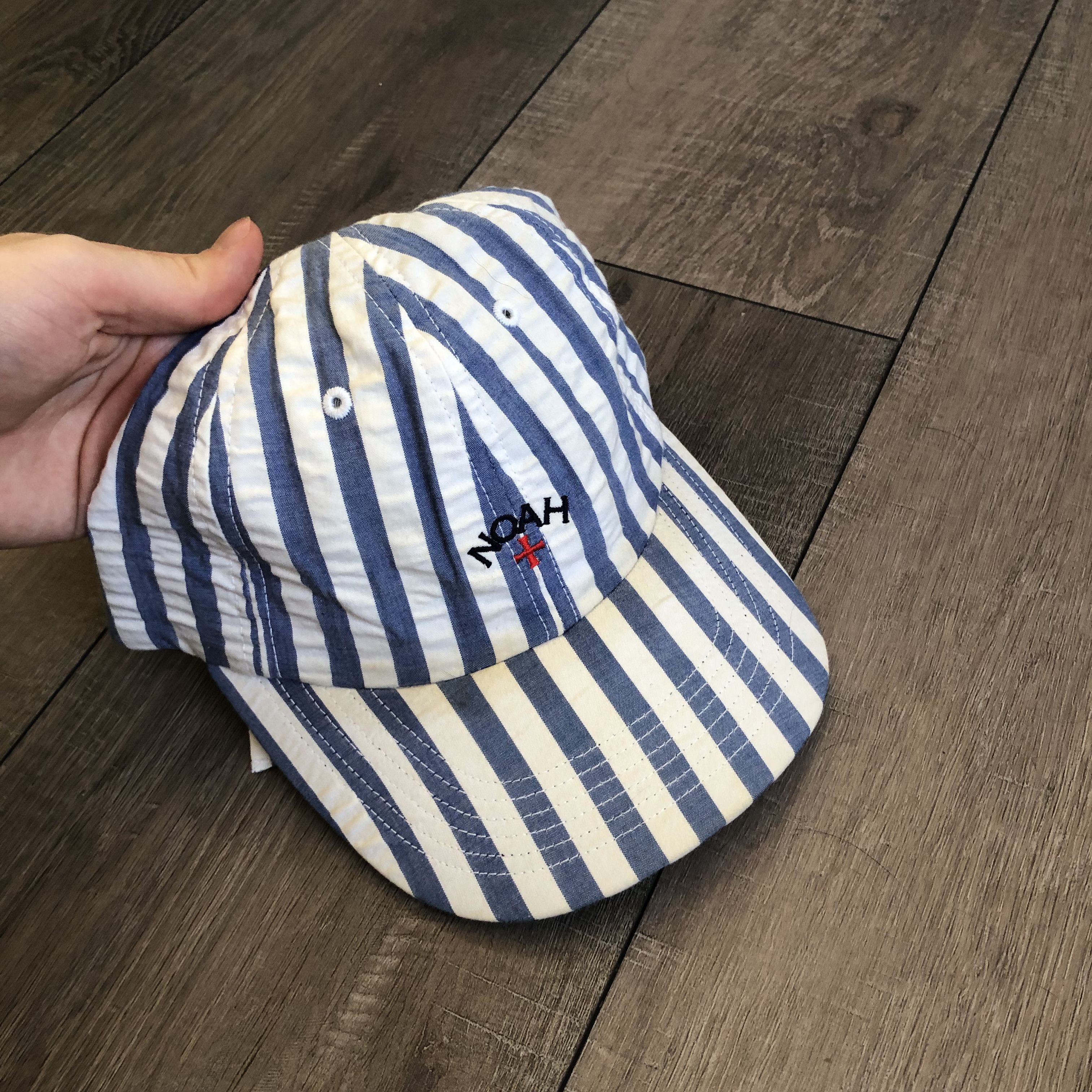 image of Noah Striped Seersucker Winged Foot Hat, Men's