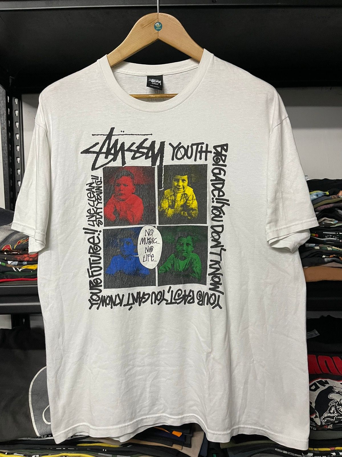 Pre-owned Stussy X Vintage Stussy Tower Records Photo Tees In White