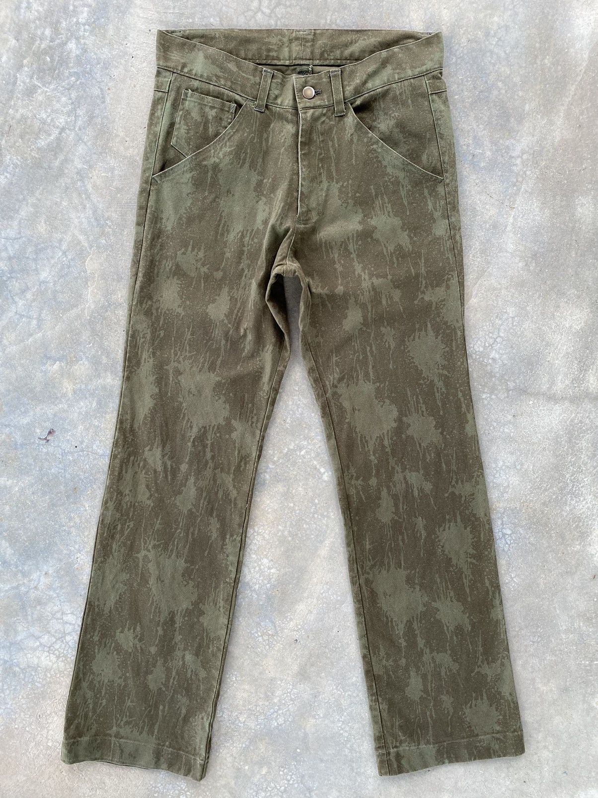 image of Vintage Yama50 Nice Printed Pants in Green, Men's (Size 32)