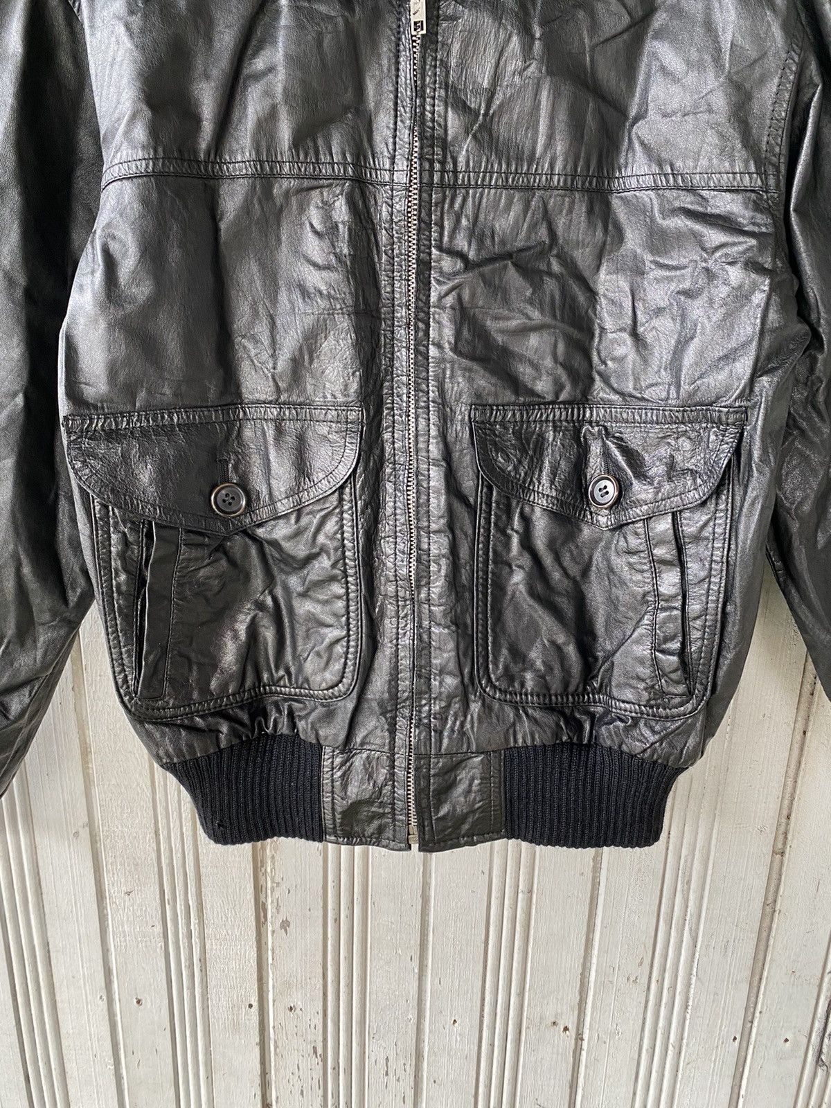 Vintage Vintage Robo Bahron Tokyo Distressed Leather Black Jacket Size US M / EU 48-50 / 2 - 6 Thumbnail