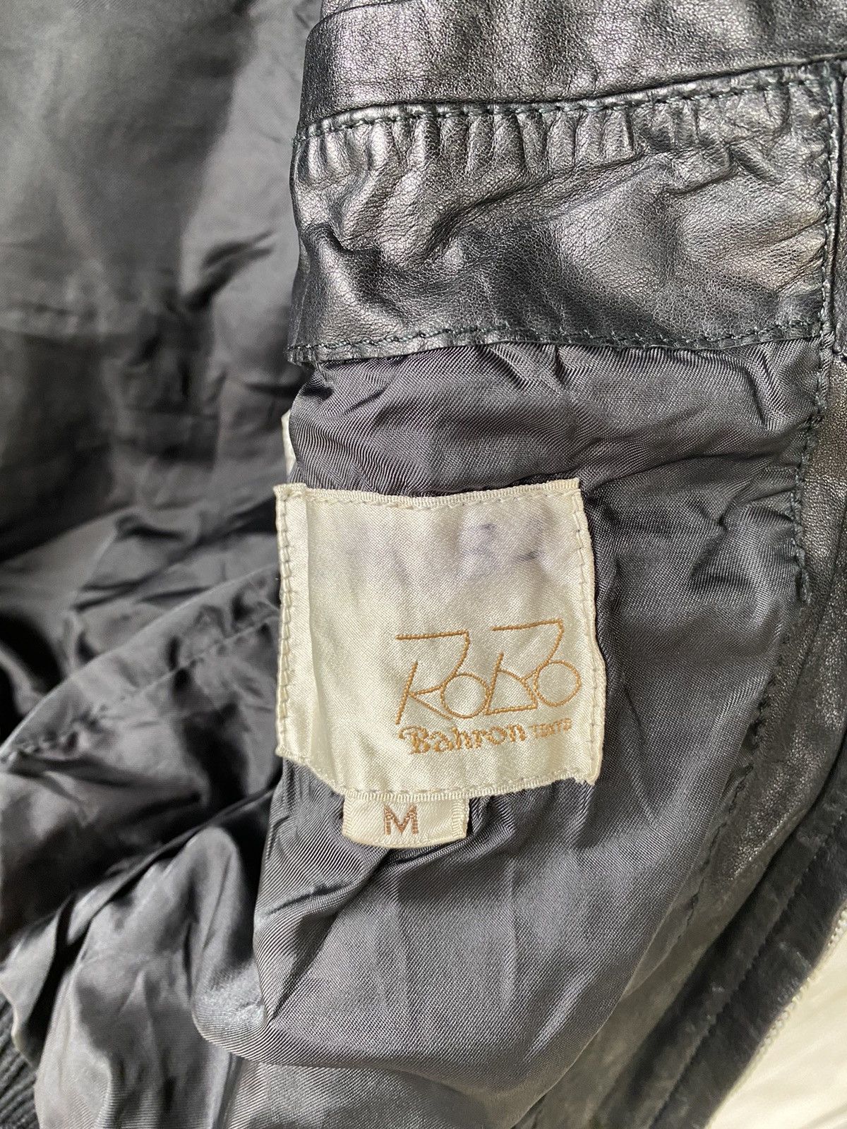 Vintage Vintage Robo Bahron Tokyo Distressed Leather Black Jacket Size US M / EU 48-50 / 2 - 3 Thumbnail