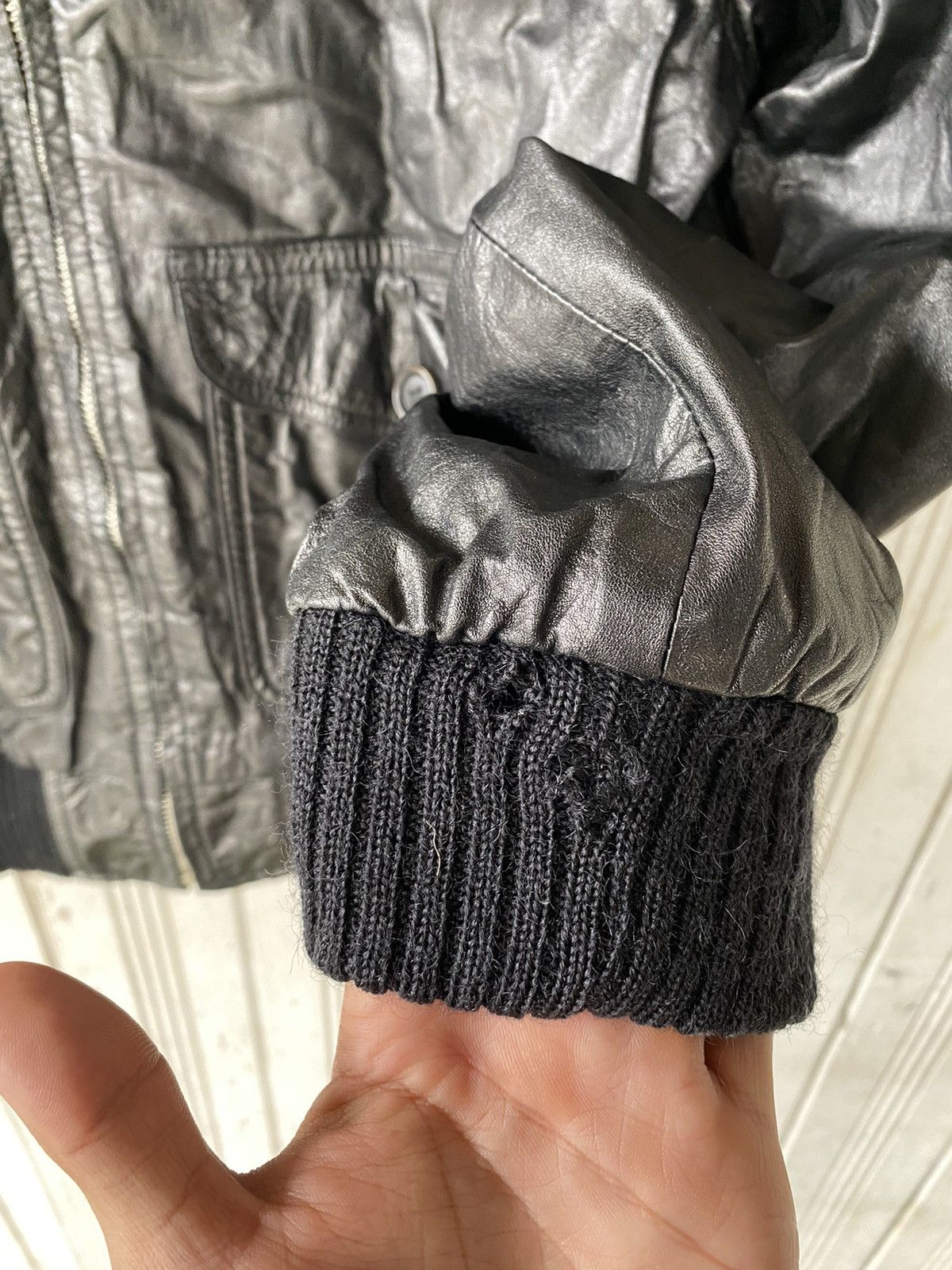 Vintage Vintage Robo Bahron Tokyo Distressed Leather Black Jacket Size US M / EU 48-50 / 2 - 12 Thumbnail