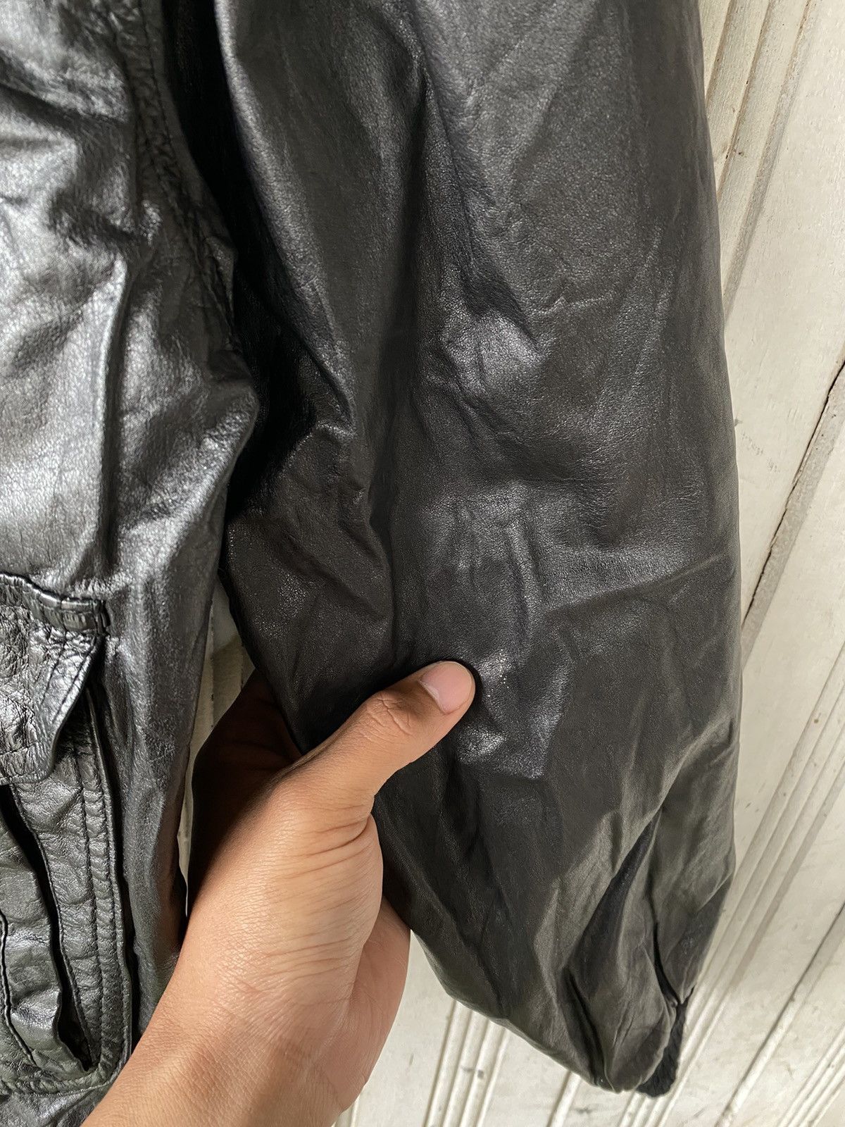 Vintage Vintage Robo Bahron Tokyo Distressed Leather Black Jacket Size US M / EU 48-50 / 2 - 9 Thumbnail