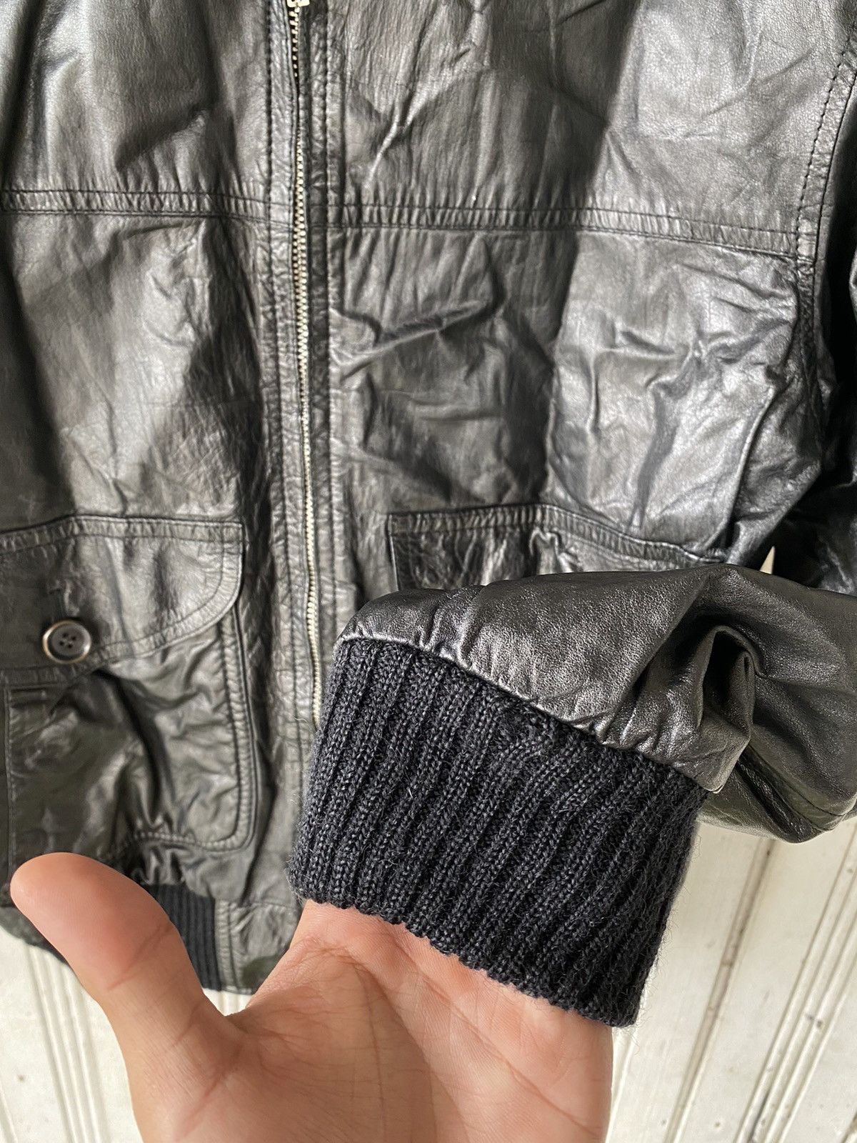 Vintage Vintage Robo Bahron Tokyo Distressed Leather Black Jacket Size US M / EU 48-50 / 2 - 13 Thumbnail