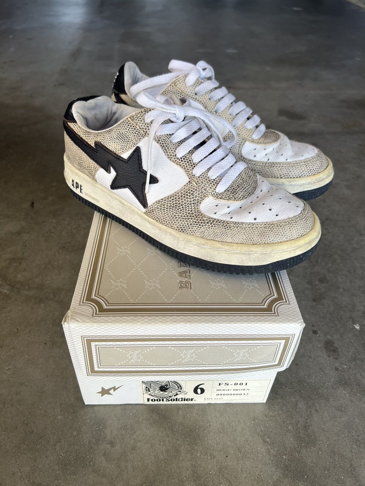 image of 2006 Vintage OG Bapesta Snakeskin Size 6 Shoes, Men's