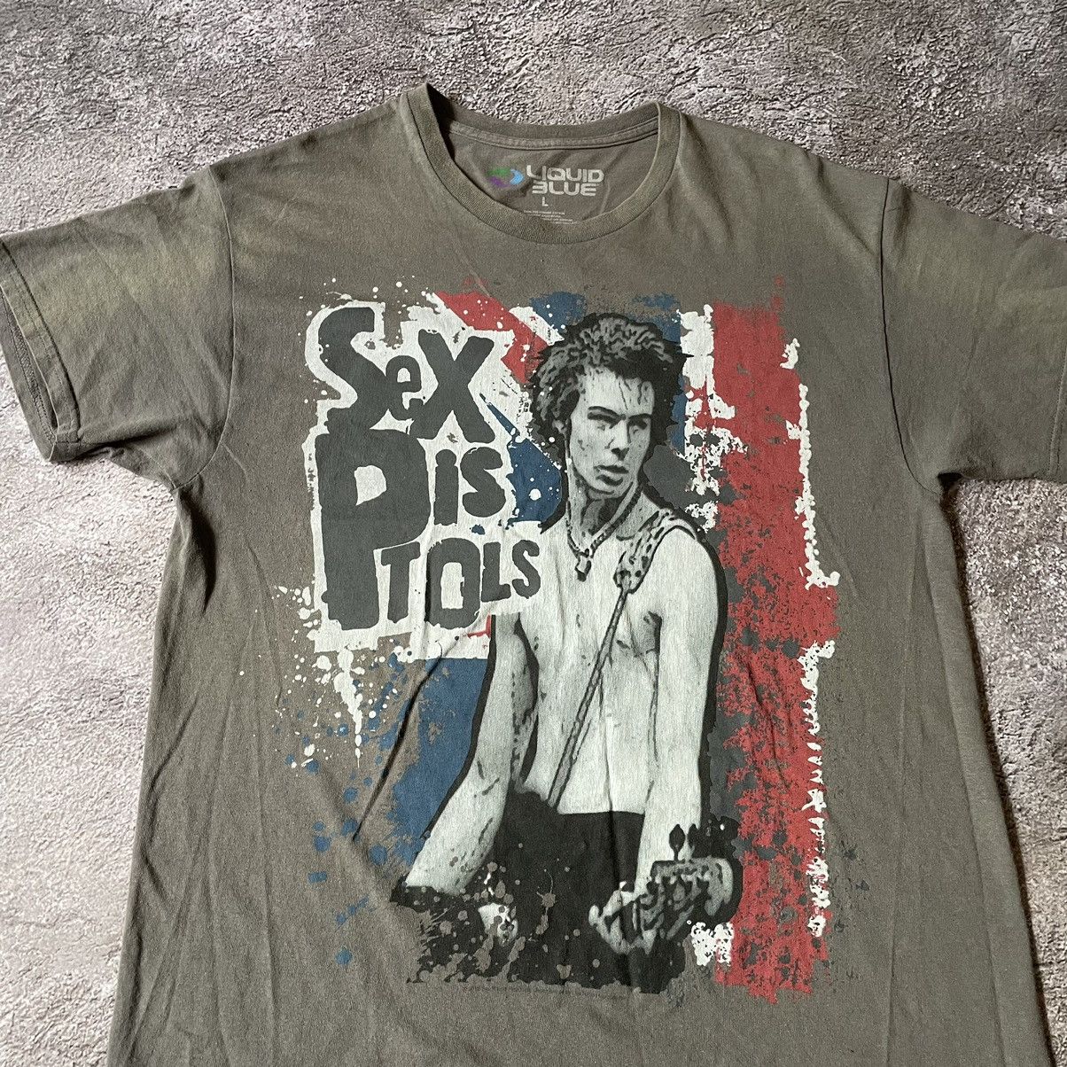 Band Tees Vintage Y2K SEX PISTOLS ABSTRACT CREEPY FACE HORROR BAND Size US L / EU 52-54 / 3 - 5 Thumbnail