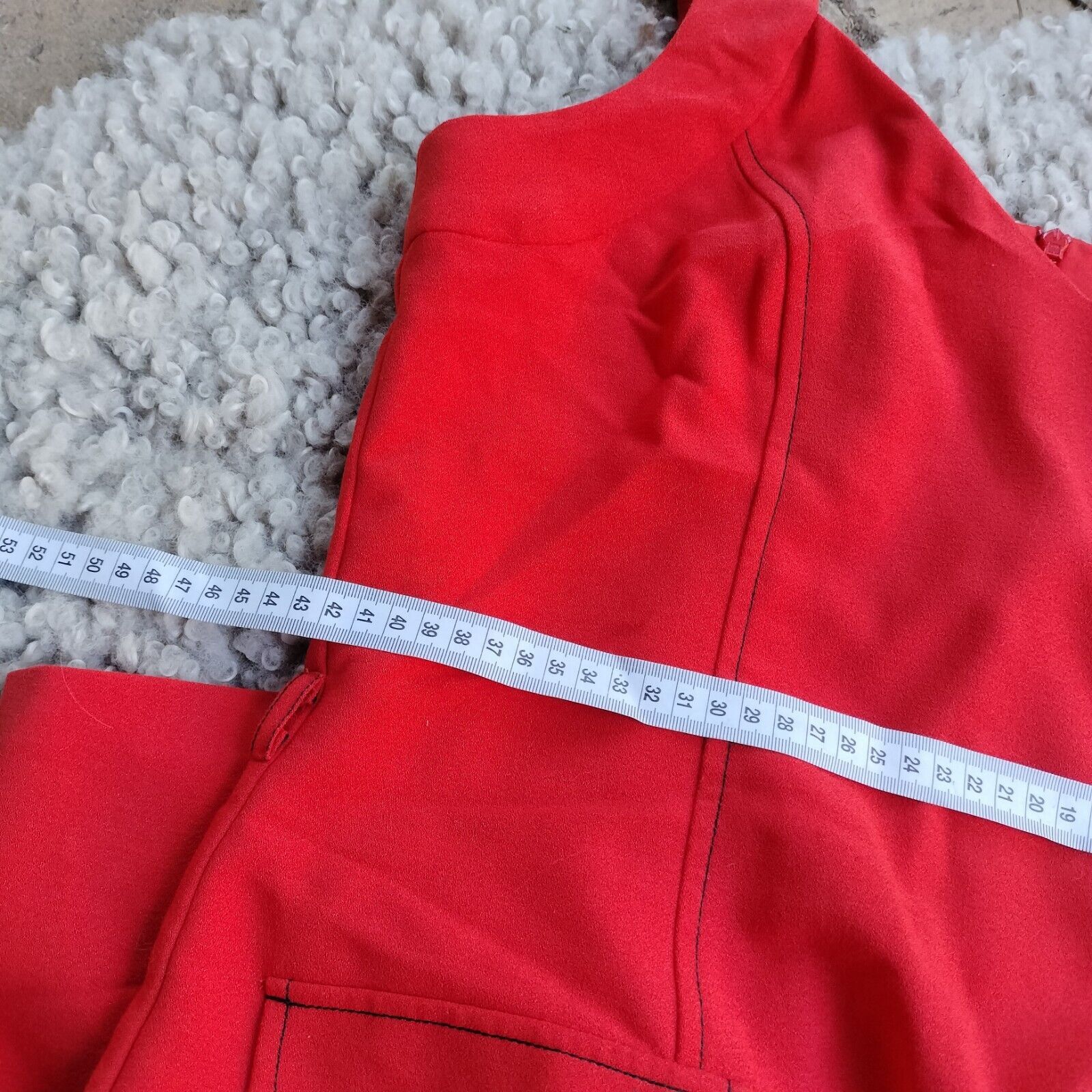 Review × Vintage Review Dress Orange Mini Fit & Flare Rockabilly 60s Pinup Size L / US 10 / IT 46 - 9 Thumbnail