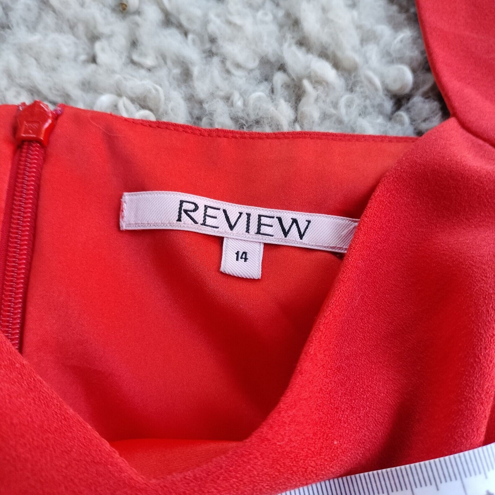 Review × Vintage Review Dress Orange Mini Fit & Flare Rockabilly 60s Pinup Size L / US 10 / IT 46 - 6 Thumbnail