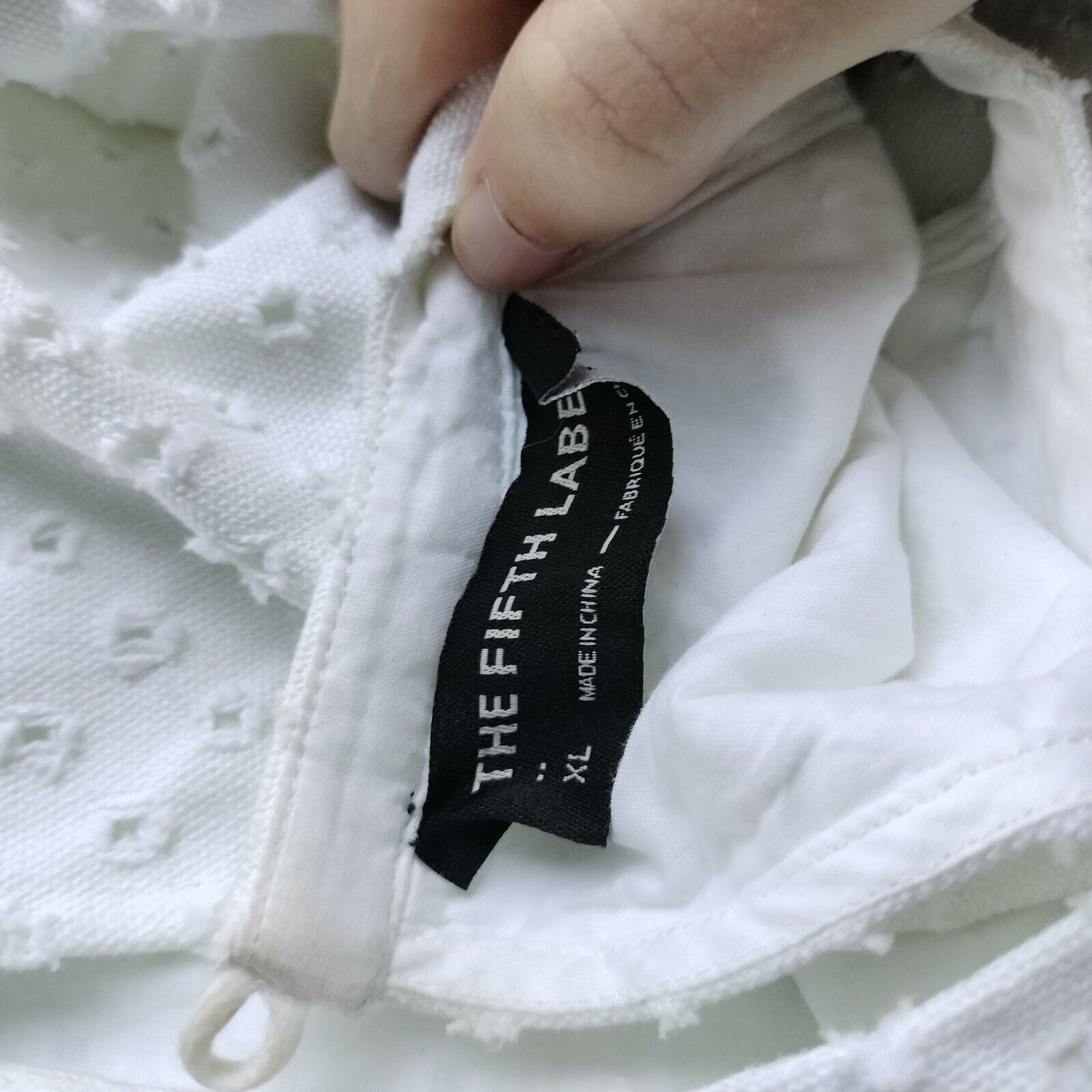 Designer The Fifth Label Dress Mini Broderie Anglaise Bell Sleeve Size L / US 10 / IT 46 - 6 Thumbnail