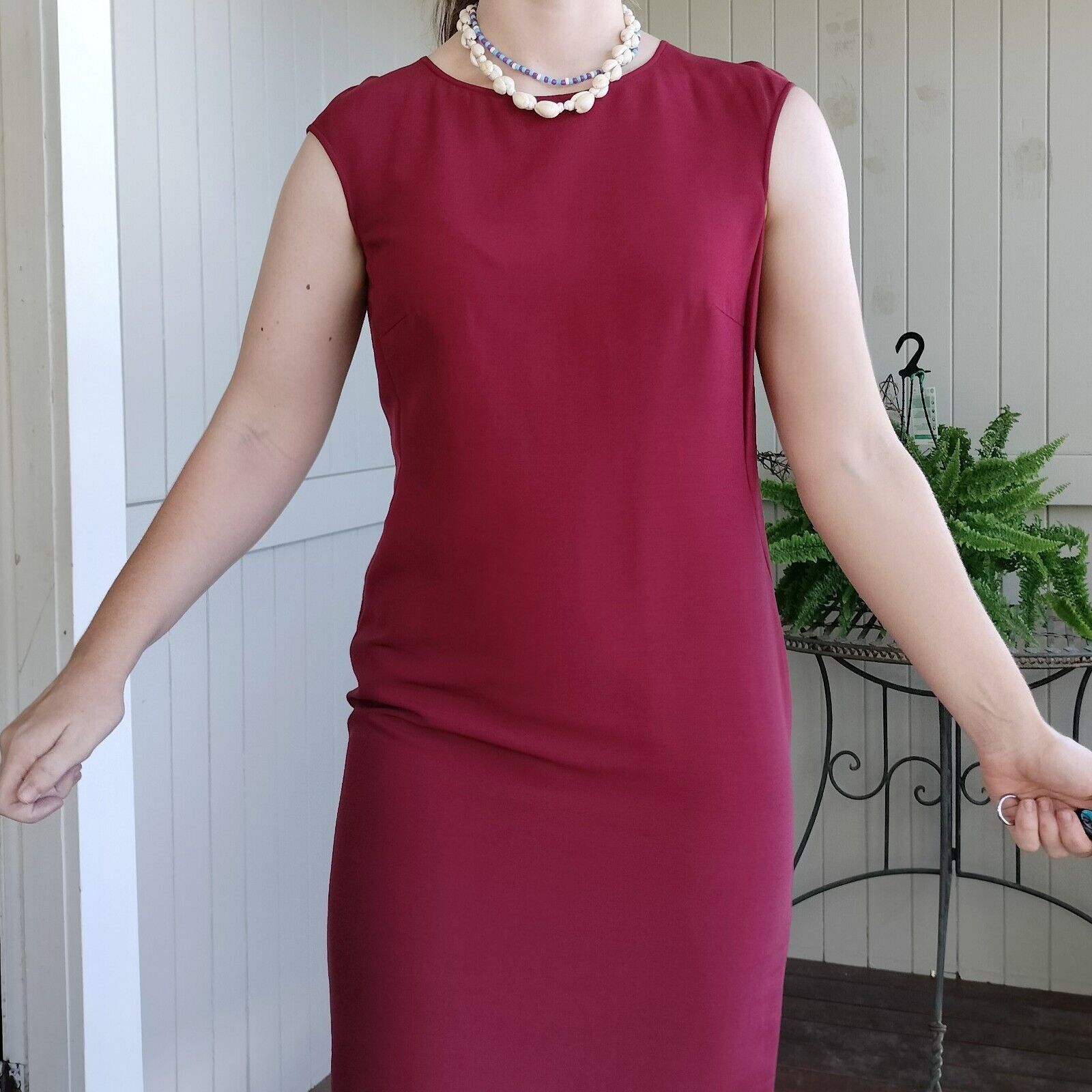 Designer Luisa Cerano Dress Pencil Sheath Wool Blend Corporate Size M / US 6-8 / IT 42-44 - 4 Thumbnail