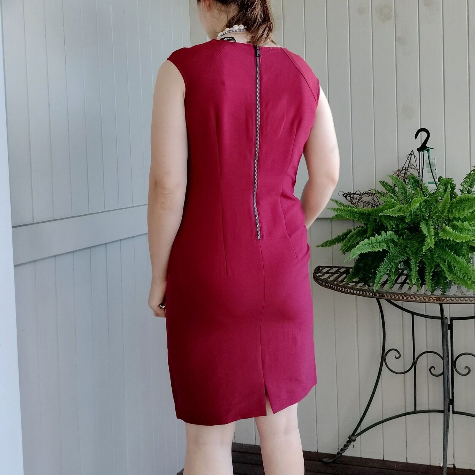 Designer Luisa Cerano Dress Pencil Sheath Wool Blend Corporate Size M / US 6-8 / IT 42-44 - 3 Thumbnail