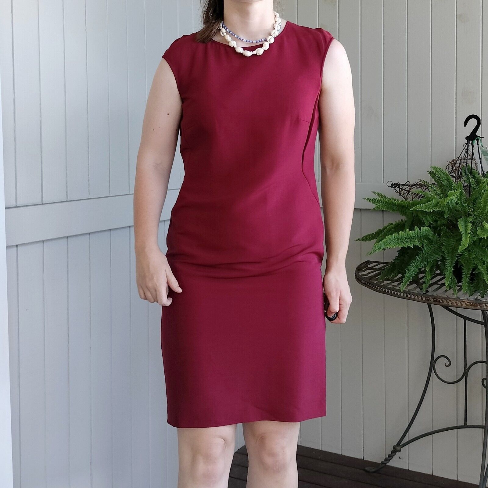 Designer Luisa Cerano Dress Pencil Sheath Wool Blend Corporate Size M / US 6-8 / IT 42-44 - 2 Thumbnail