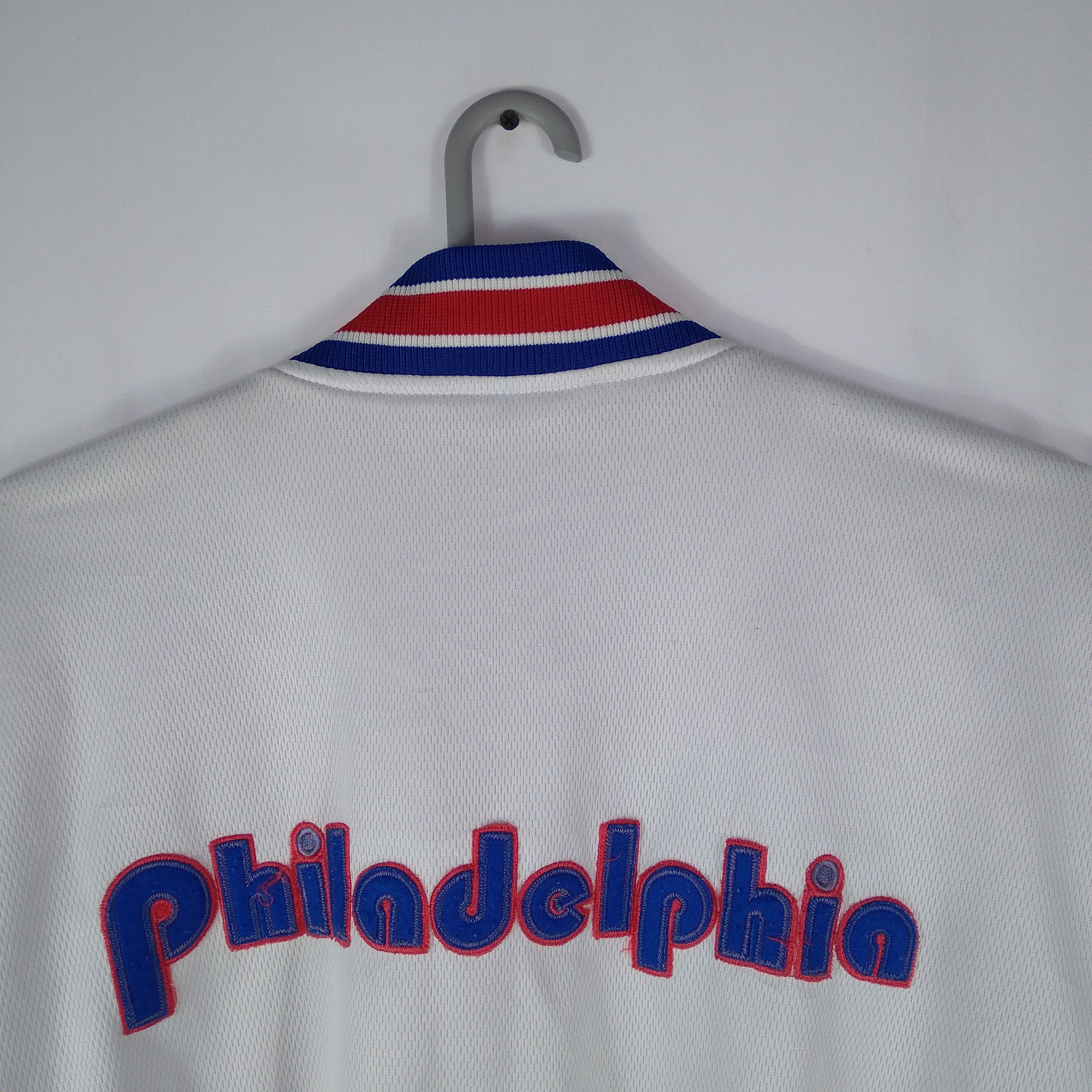 NBA × Vintage 🔥Rare🔥Vintage NBA Philadelphia Big Spellout Varsity Jacket Size US XXL / EU 58 / 5 - 7 Thumbnail