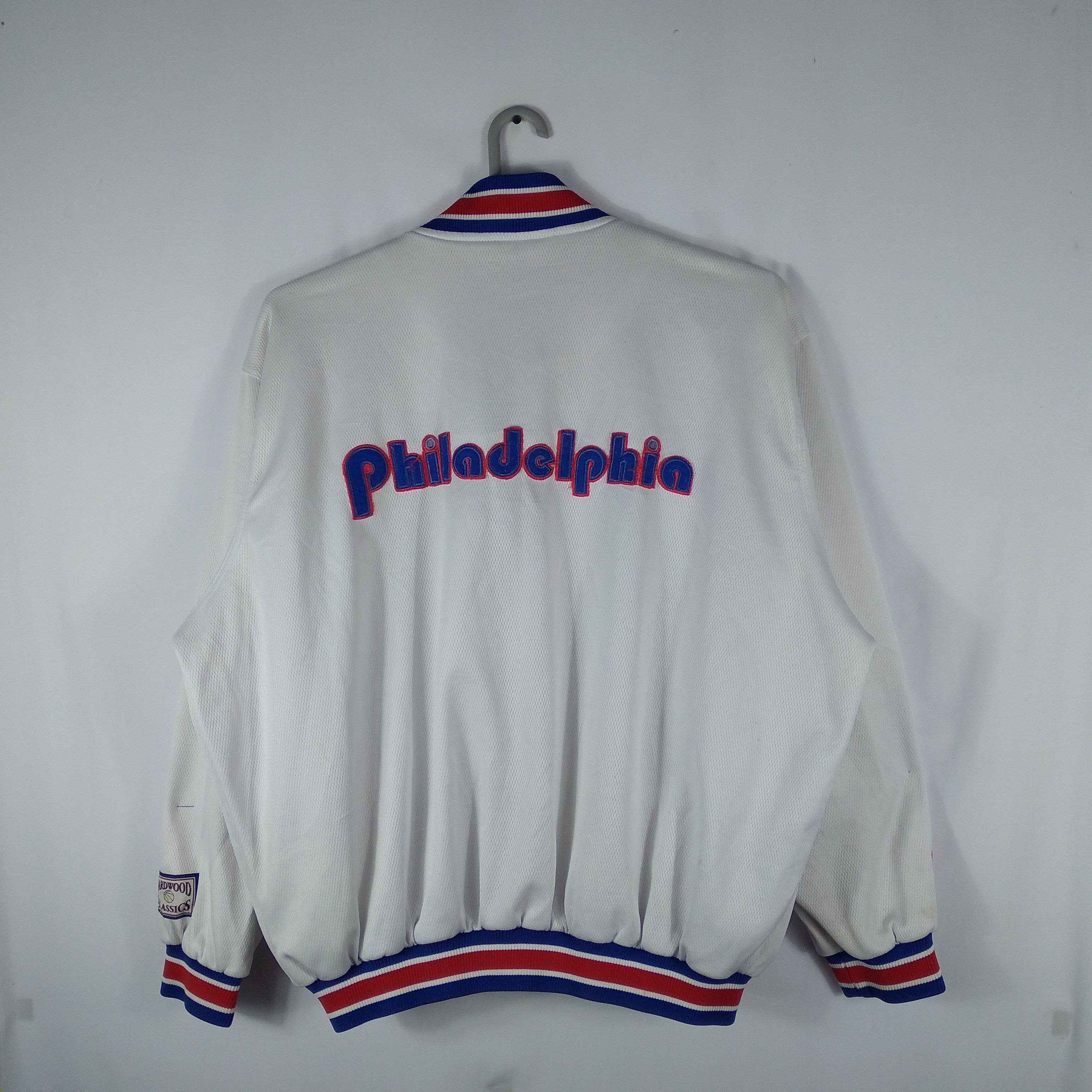 NBA × Vintage 🔥Rare🔥Vintage NBA Philadelphia Big Spellout Varsity Jacket Size US XXL / EU 58 / 5 - 6 Thumbnail