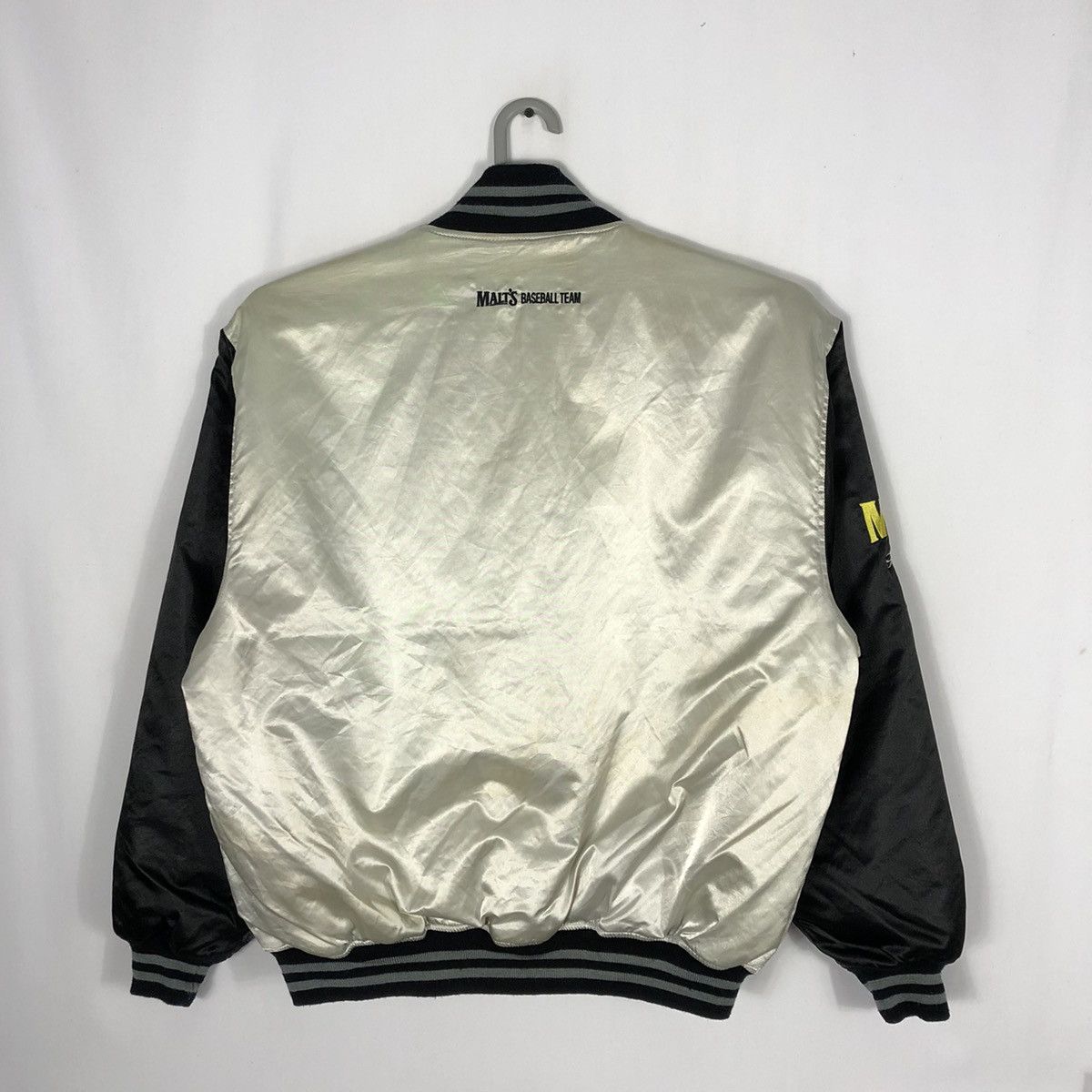 Japanese Brand × Vintage 🔥Rare🔥🇯🇵Malts Baseball Team Satin Bomber Varsity Jacket Size US L / EU 52-54 / 3 - 5 Thumbnail