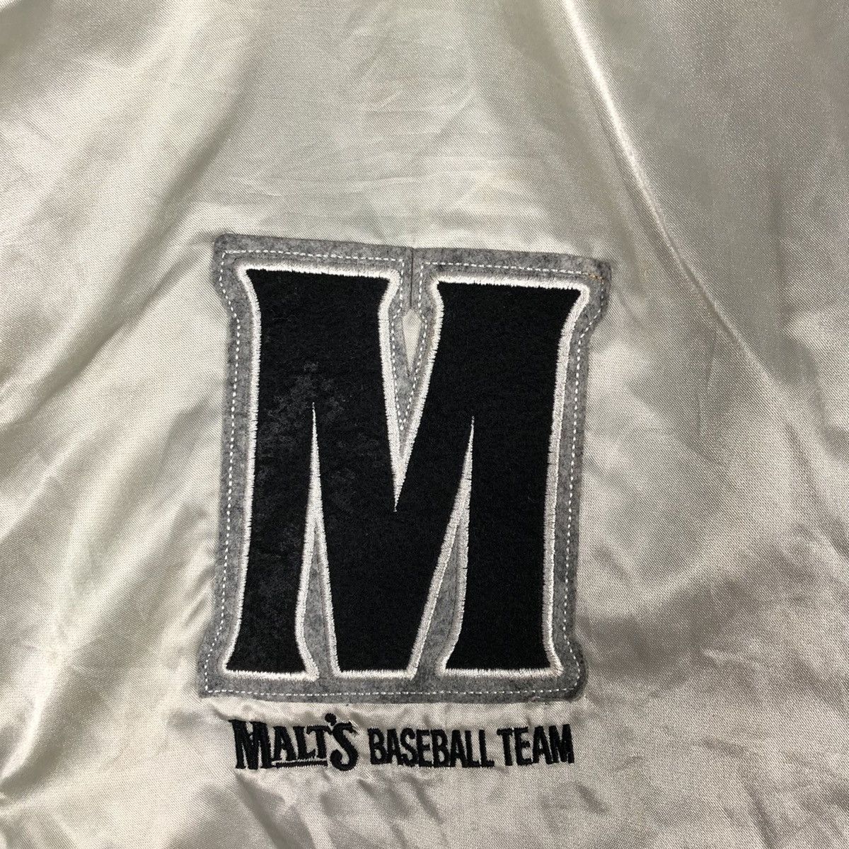 Japanese Brand × Vintage 🔥Rare🔥🇯🇵Malts Baseball Team Satin Bomber Varsity Jacket Size US L / EU 52-54 / 3 - 4 Thumbnail