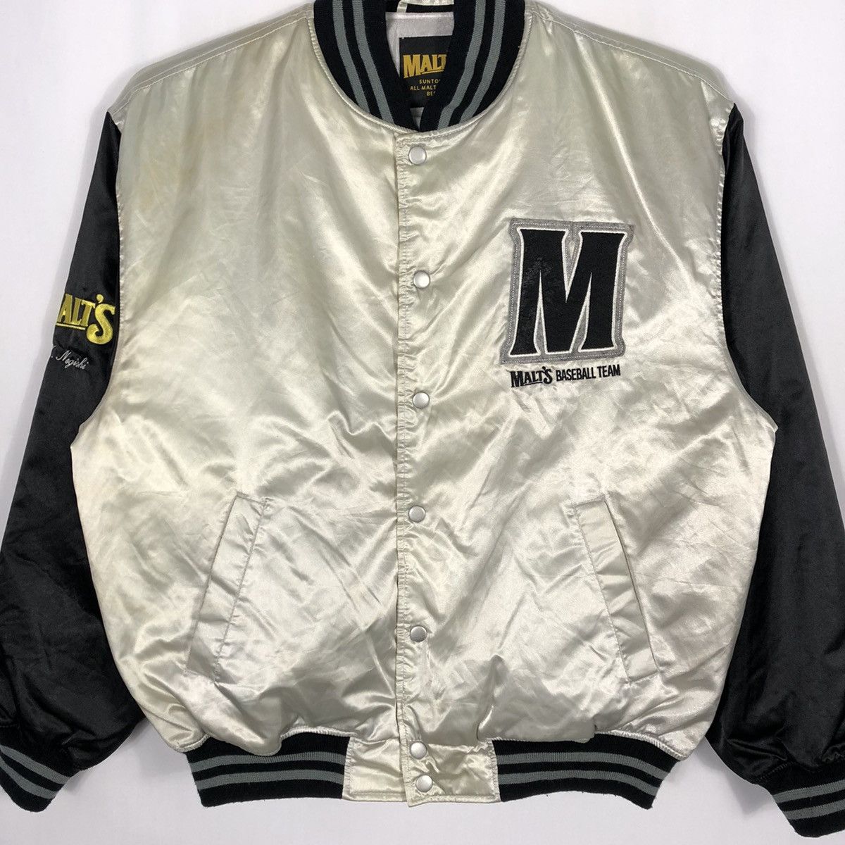 Japanese Brand × Vintage 🔥Rare🔥🇯🇵Malts Baseball Team Satin Bomber Varsity Jacket Size US L / EU 52-54 / 3 - 3 Thumbnail