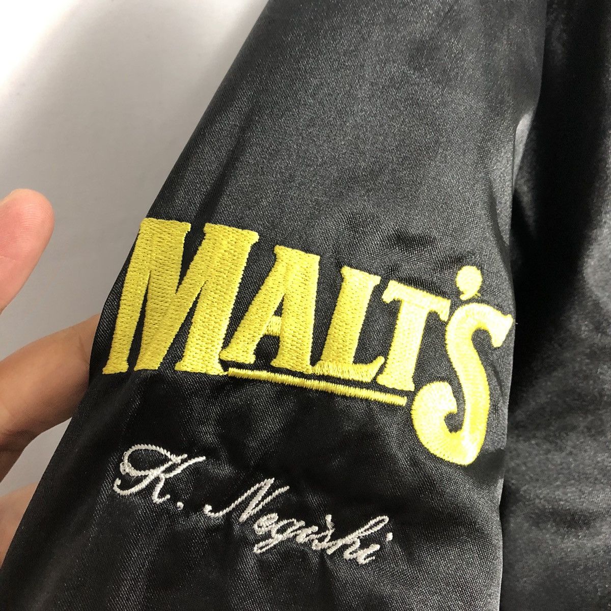 Japanese Brand × Vintage 🔥Rare🔥🇯🇵Malts Baseball Team Satin Bomber Varsity Jacket Size US L / EU 52-54 / 3 - 11 Thumbnail