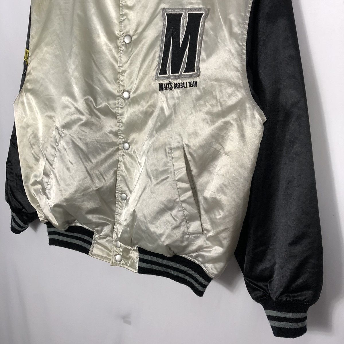 Japanese Brand × Vintage 🔥Rare🔥🇯🇵Malts Baseball Team Satin Bomber Varsity Jacket Size US L / EU 52-54 / 3 - 8 Thumbnail