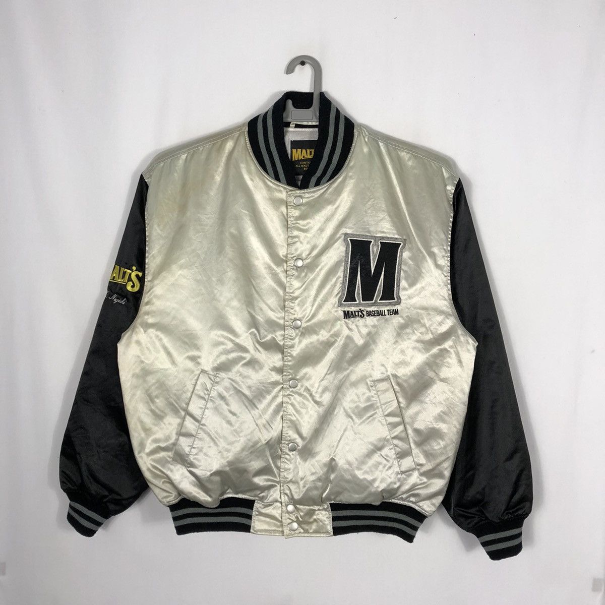 Japanese Brand × Vintage 🔥Rare🔥🇯🇵Malts Baseball Team Satin Bomber Varsity Jacket Size US L / EU 52-54 / 3 - 1 Thumbnail
