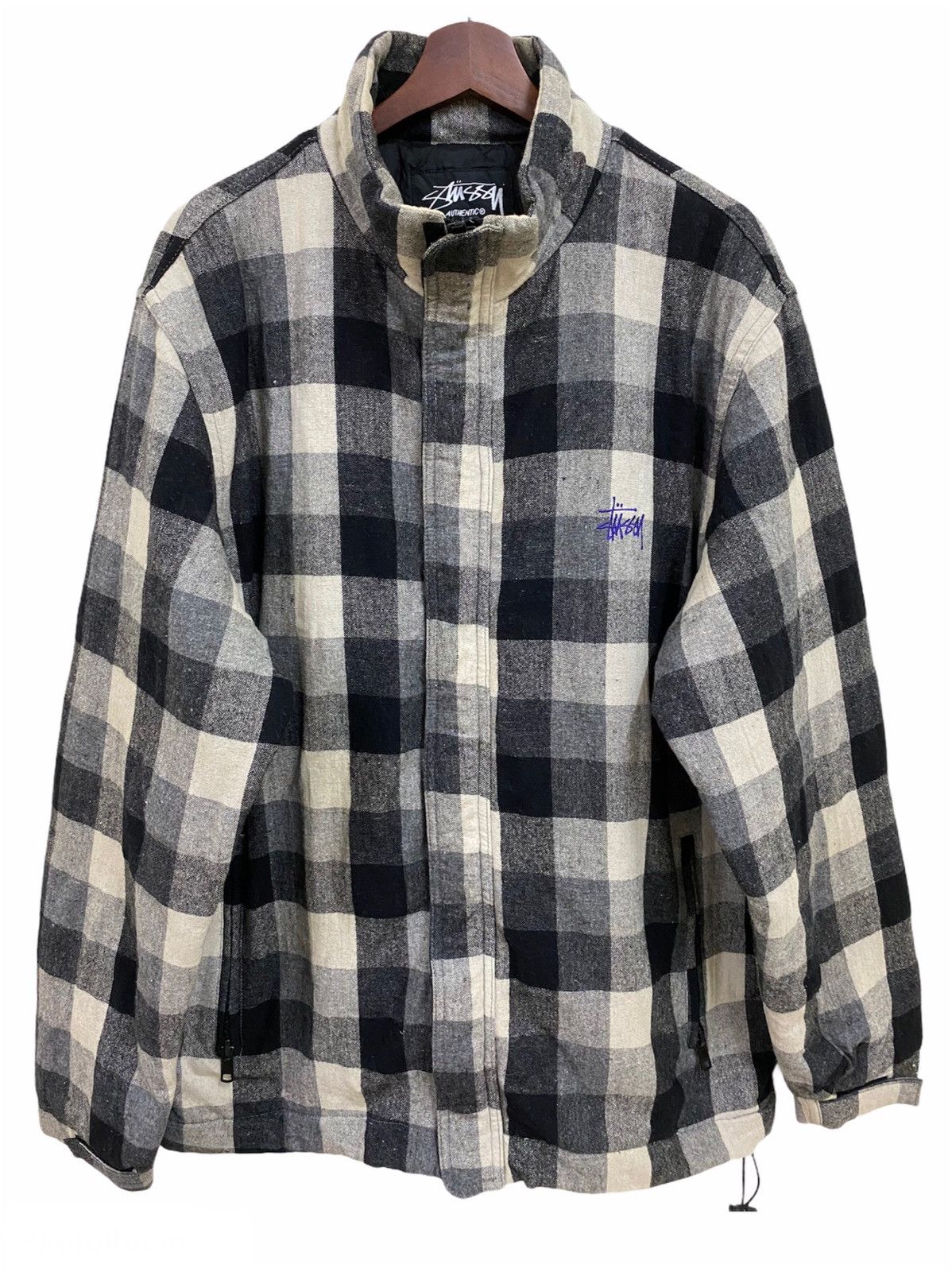 Stussy Stussy Authentic Gear Checkered Plaid Zip Jacket Size US L / EU 52-54 / 3 - 3 Thumbnail