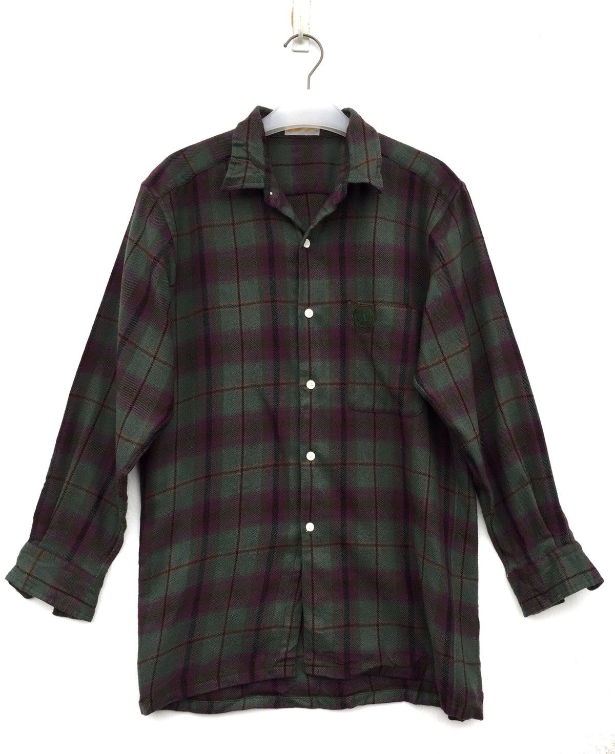 Aquacustum Plaid Checkered Wool Vintage Flannel Button Up