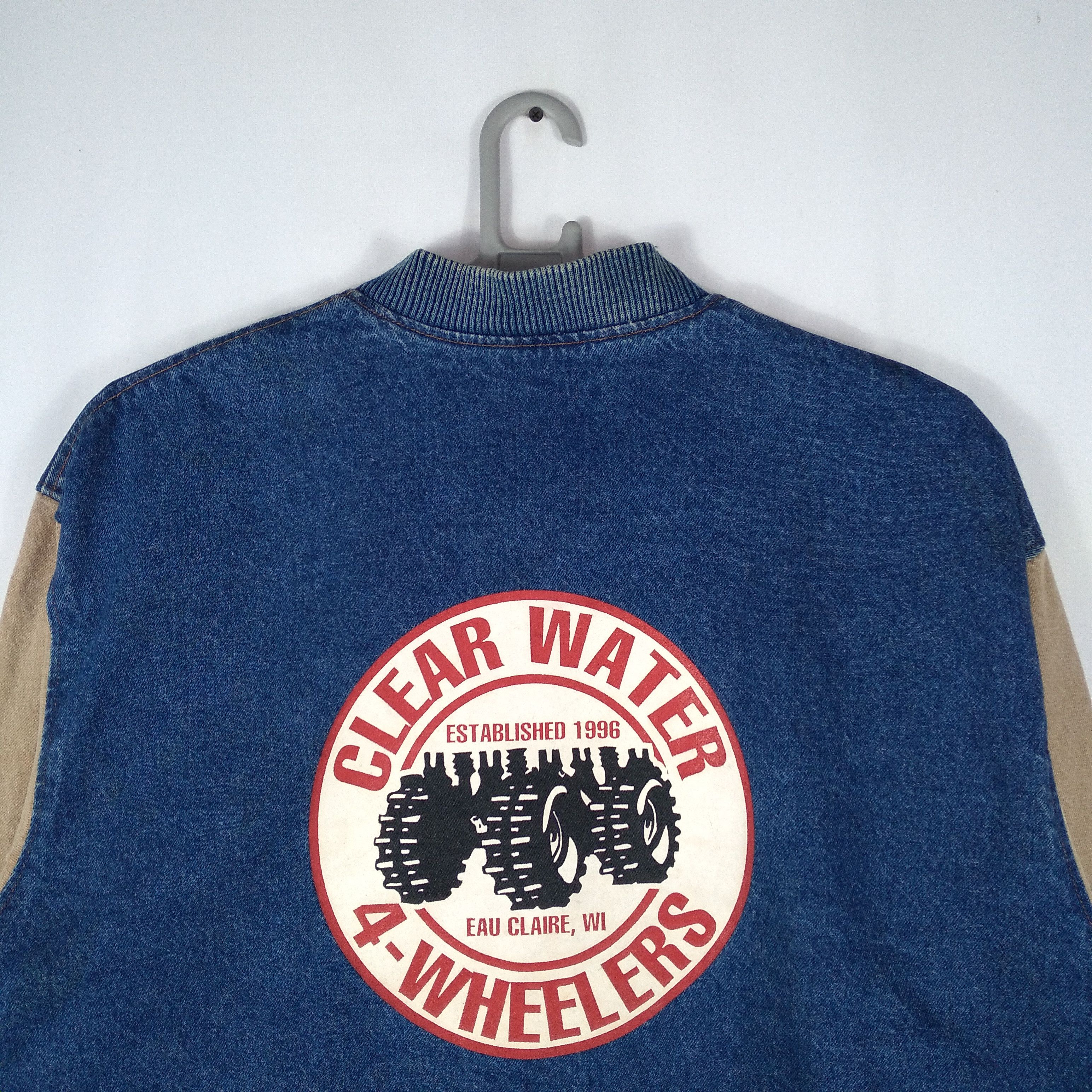 Vintage Rare Three River Tractor Big Logo Denim Heavy Varsity Jacket Size US L / EU 52-54 / 3 - 2 Thumbnail