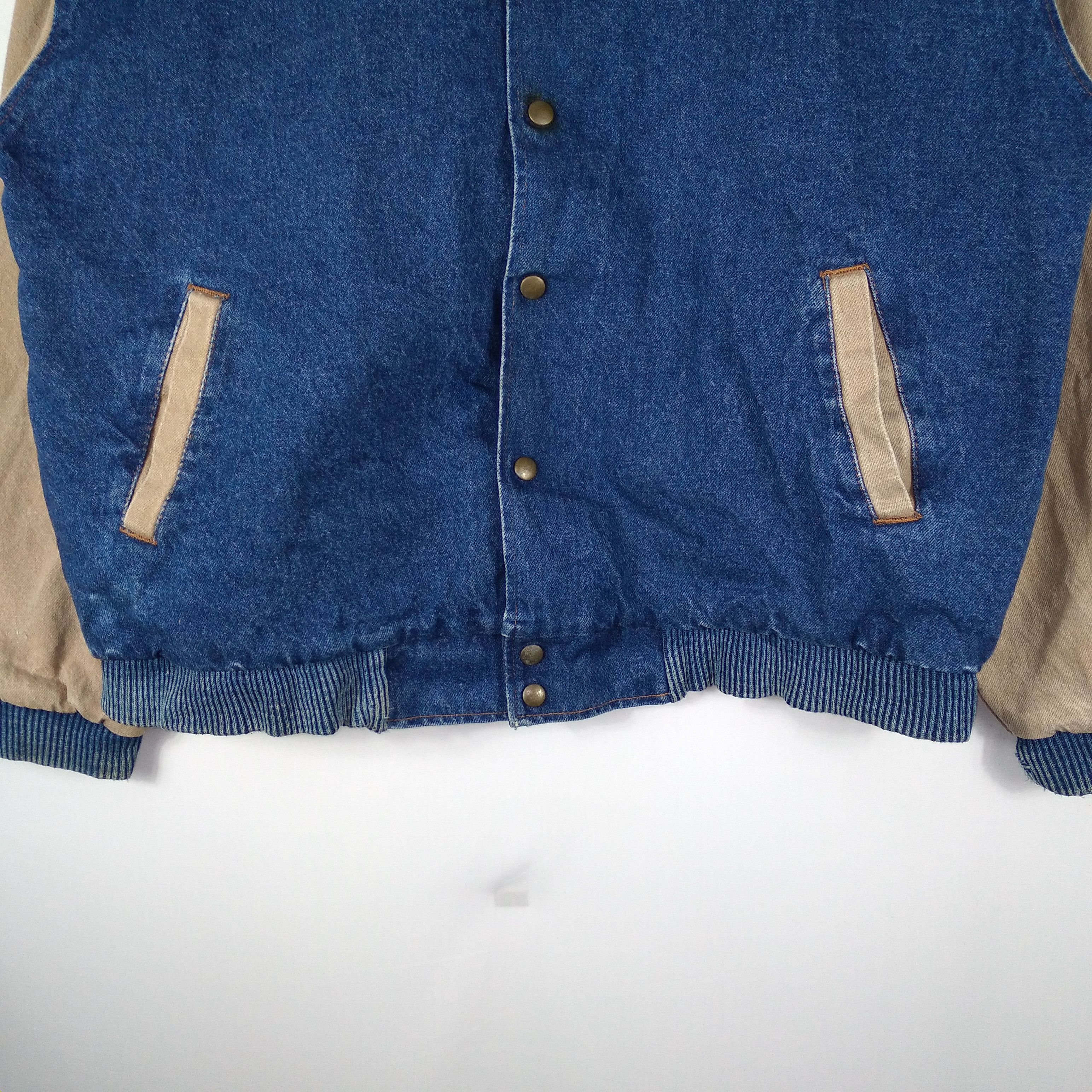 Vintage Rare Three River Tractor Big Logo Denim Heavy Varsity Jacket Size US L / EU 52-54 / 3 - 5 Thumbnail