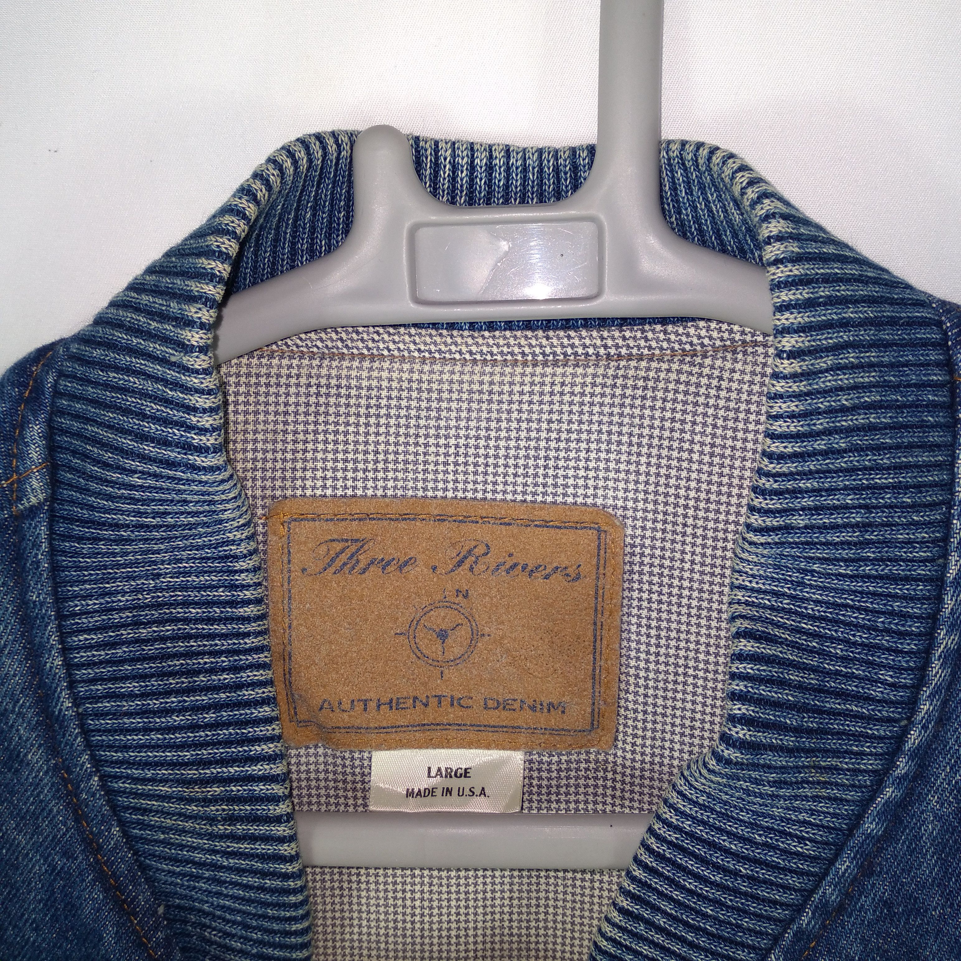Vintage Rare Three River Tractor Big Logo Denim Heavy Varsity Jacket Size US L / EU 52-54 / 3 - 9 Thumbnail