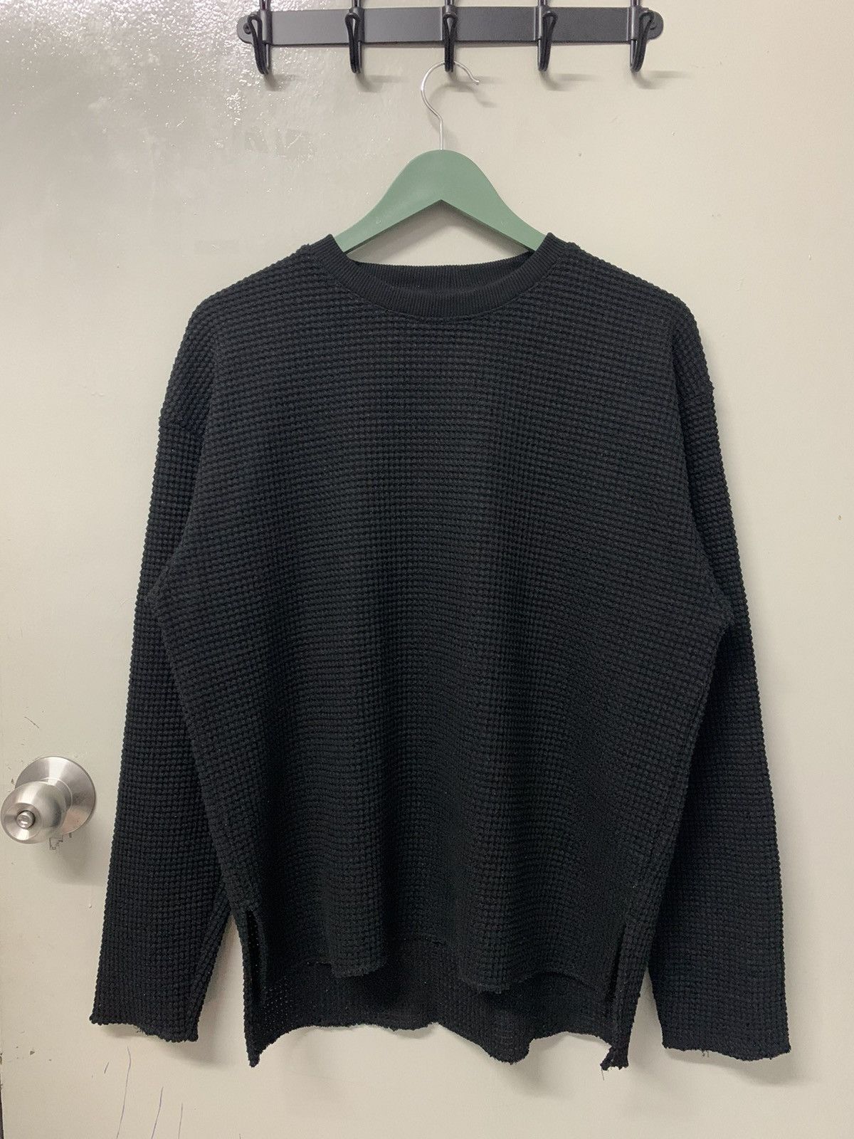 image of Vintagedesigner Adam Et Rope Blank Knit Sweatshirt in Black, Men's (Size Medium)