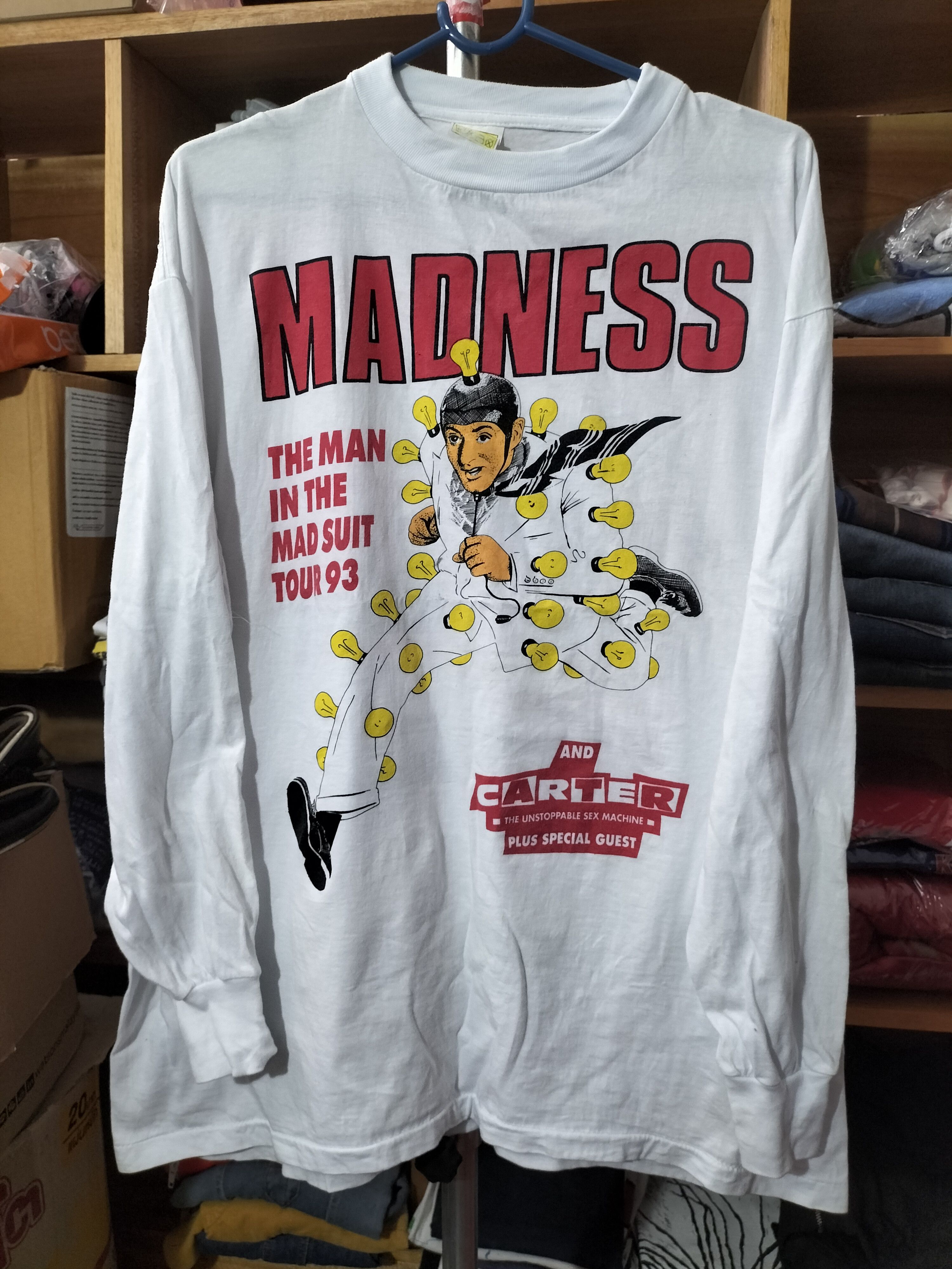 image of Vintage 90's Madness Tour 1993 Rare X Carter Sex Machine in White, Men's (Size XL)