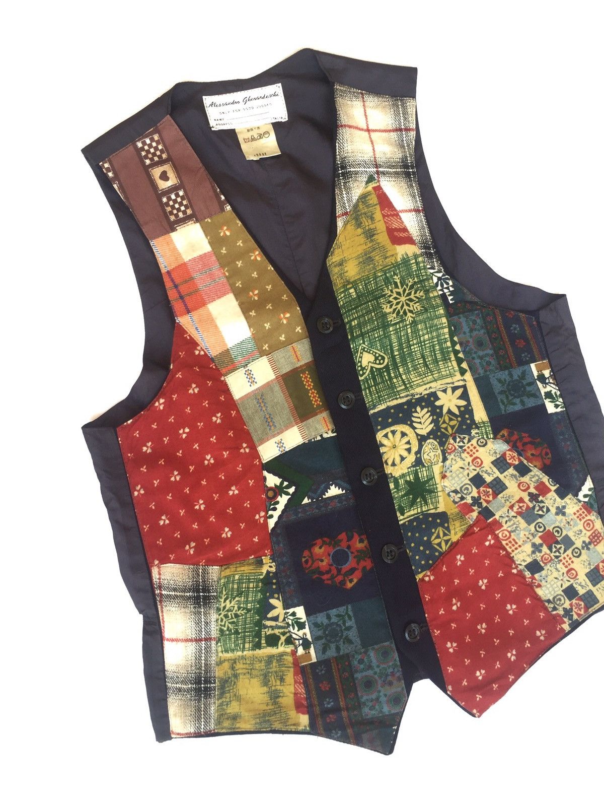Vintage ALESSANDRO GHERARDISCHI PATCHWORK TRACEY VEST Size US S / EU 44-46 / 1 - 2 Thumbnail